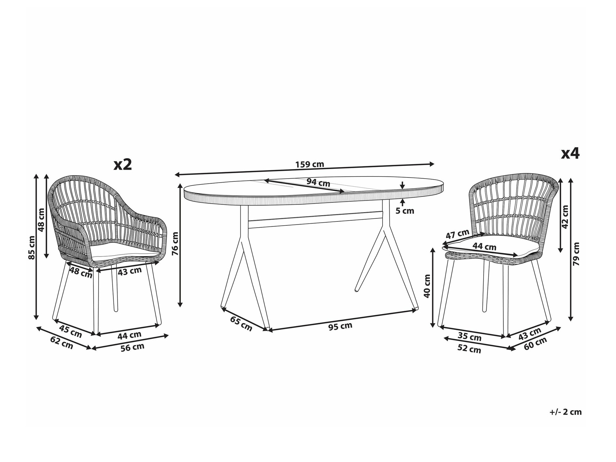 Стол и стулья Berwyn 2515 (Бежевый)