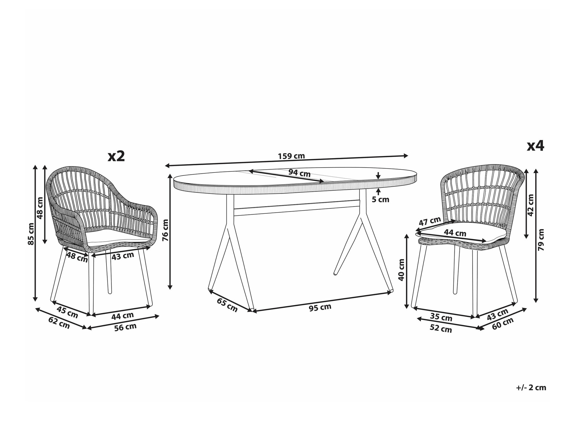 Стол и стулья Berwyn 2515 (Розовый)