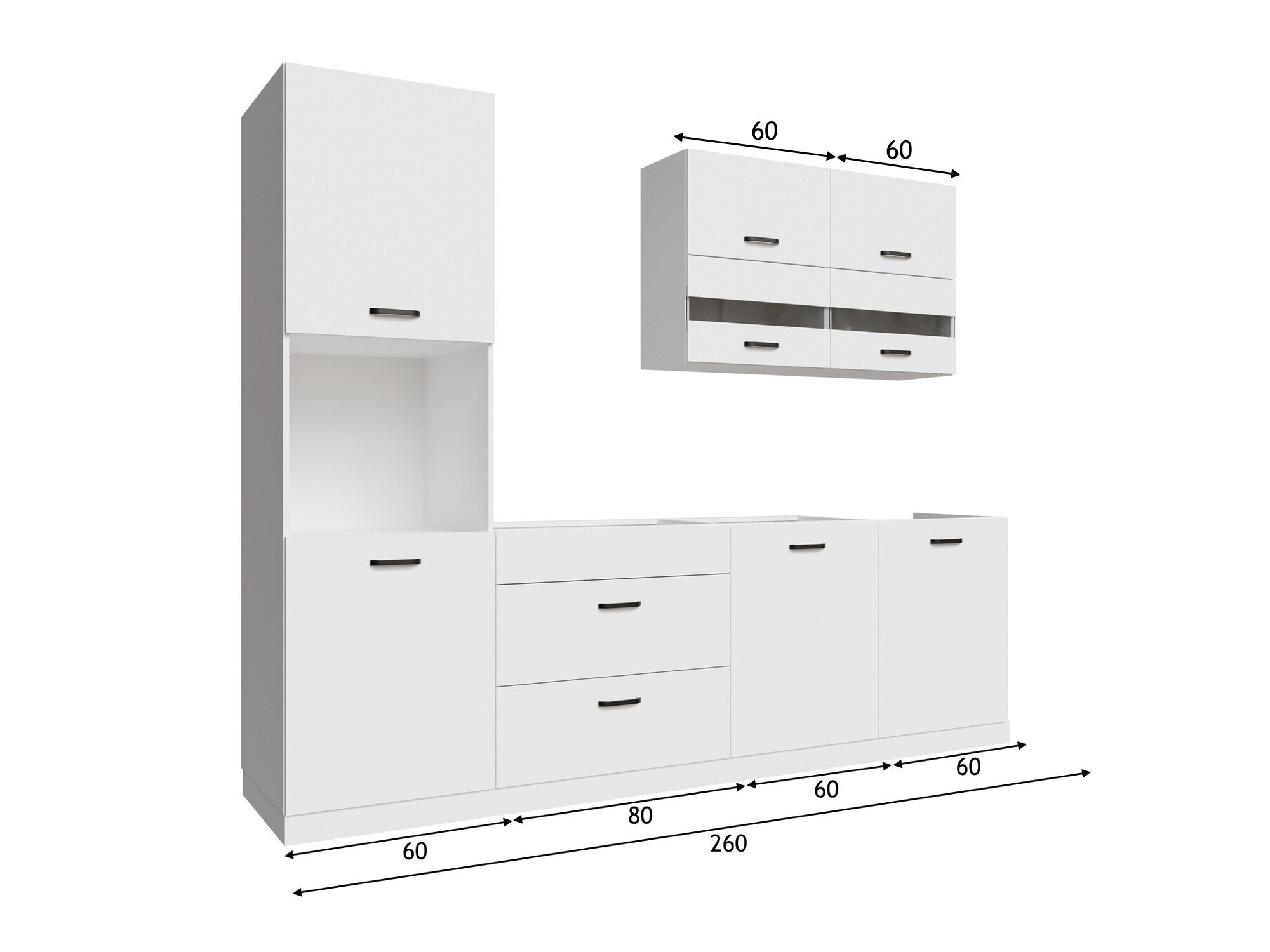Moduļu virtuves komplekts Top White 170