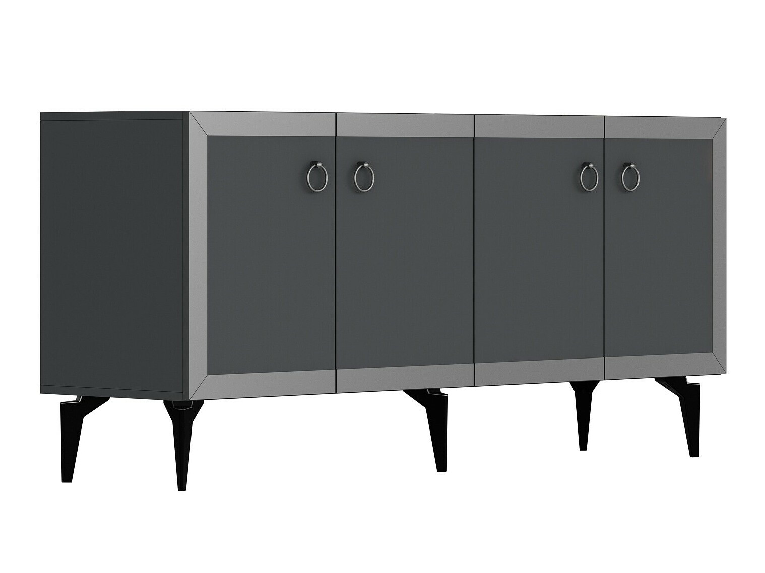 Skapis Asheboro 169 (Antracīts + Sudraba)