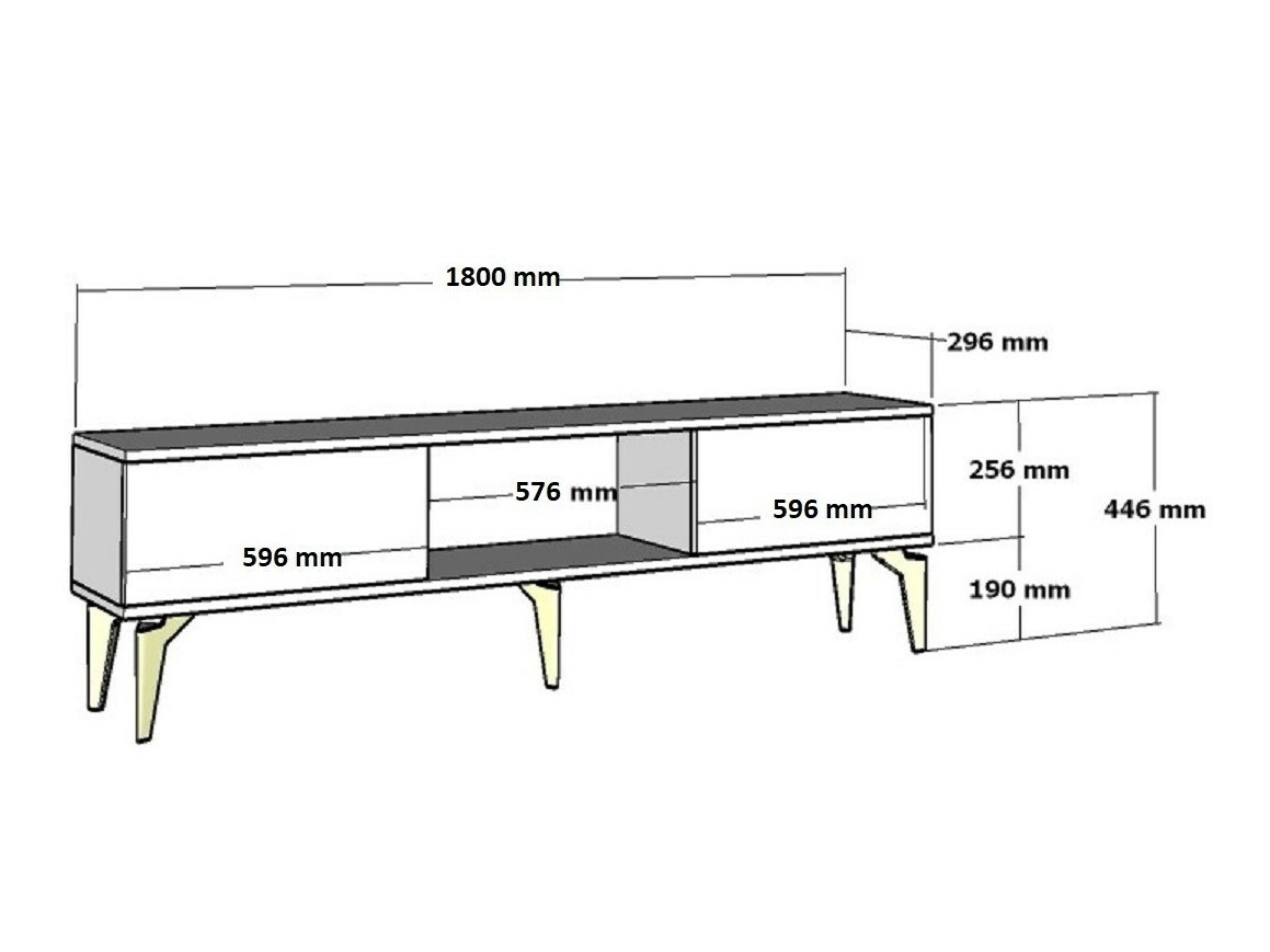 TV galds Asheboro 168 (Balts + Sudraba)