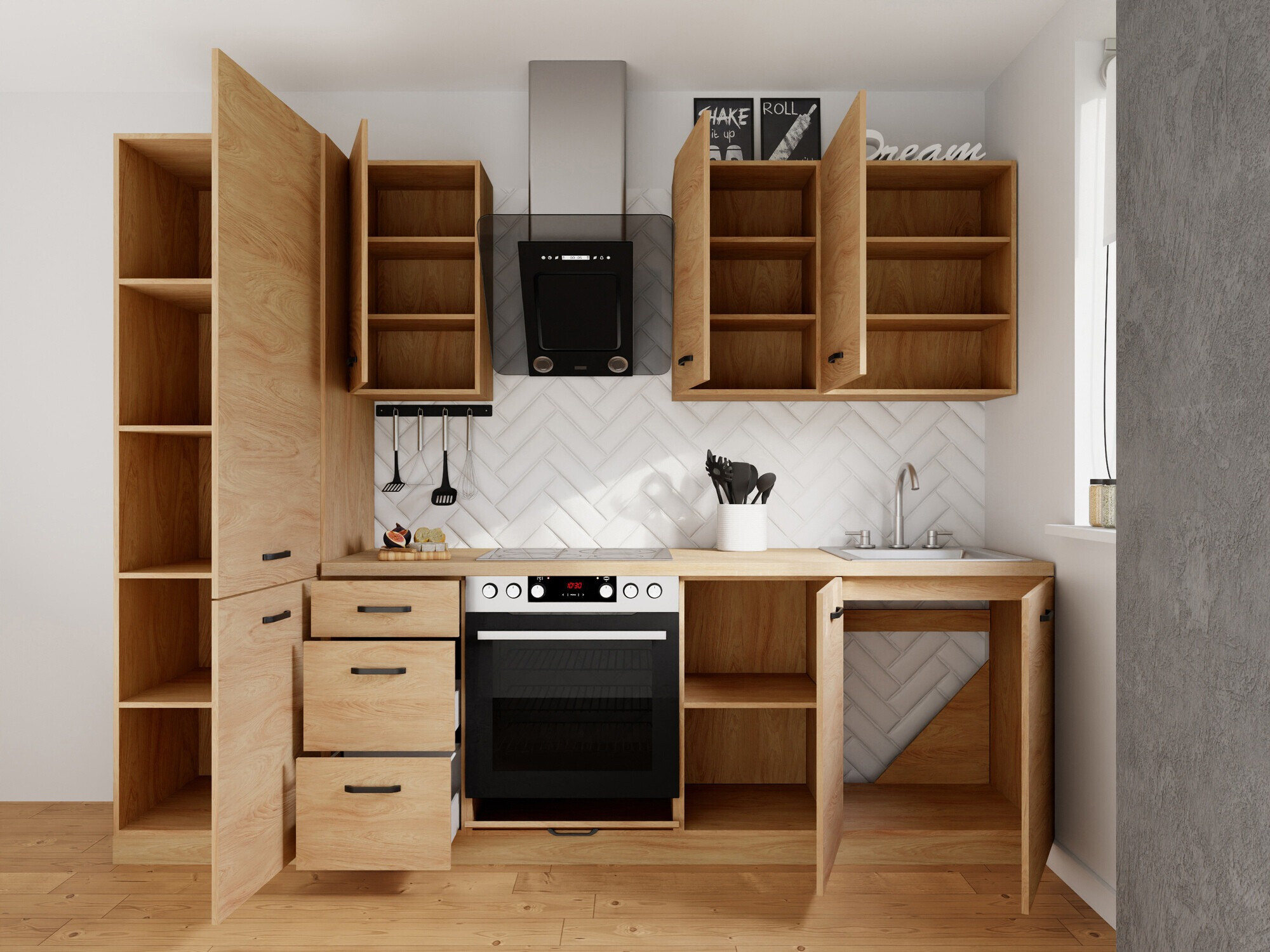 Модульный кухонный гарнитур Amper Oak 167