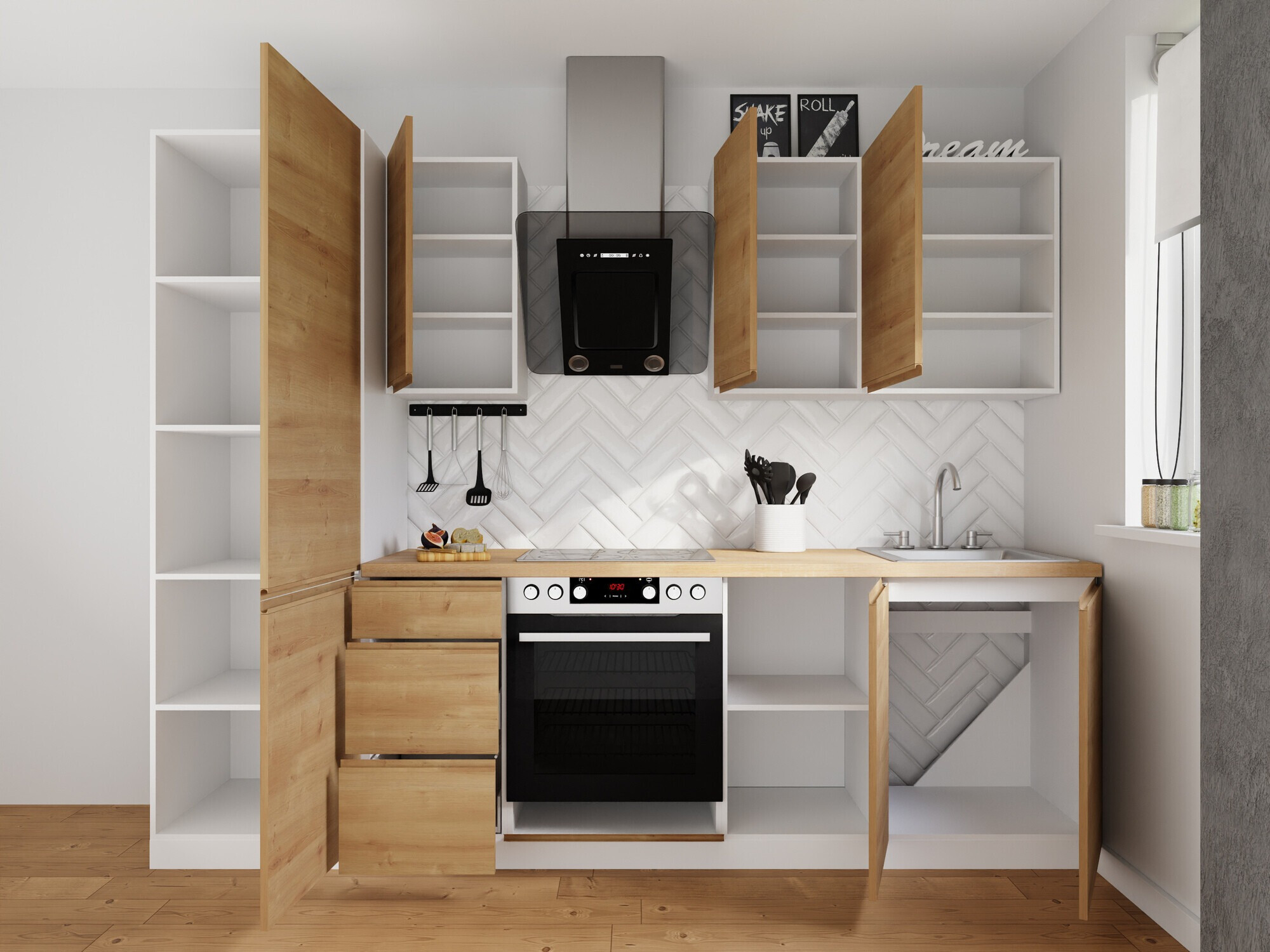 Модульный кухонный гарнитур Soli Oak 162