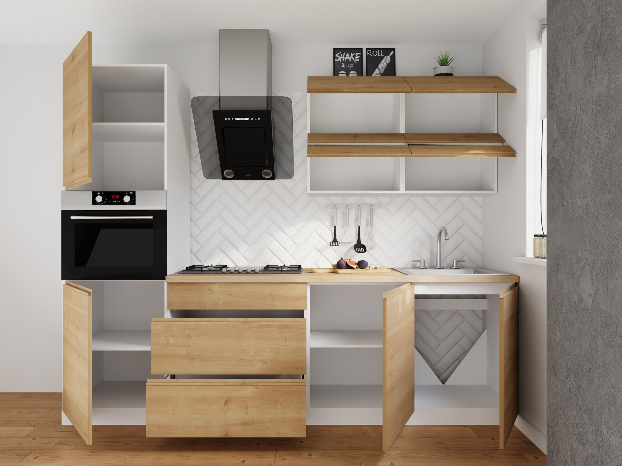 Moduļu virtuves komplekts Soli Oak 164
