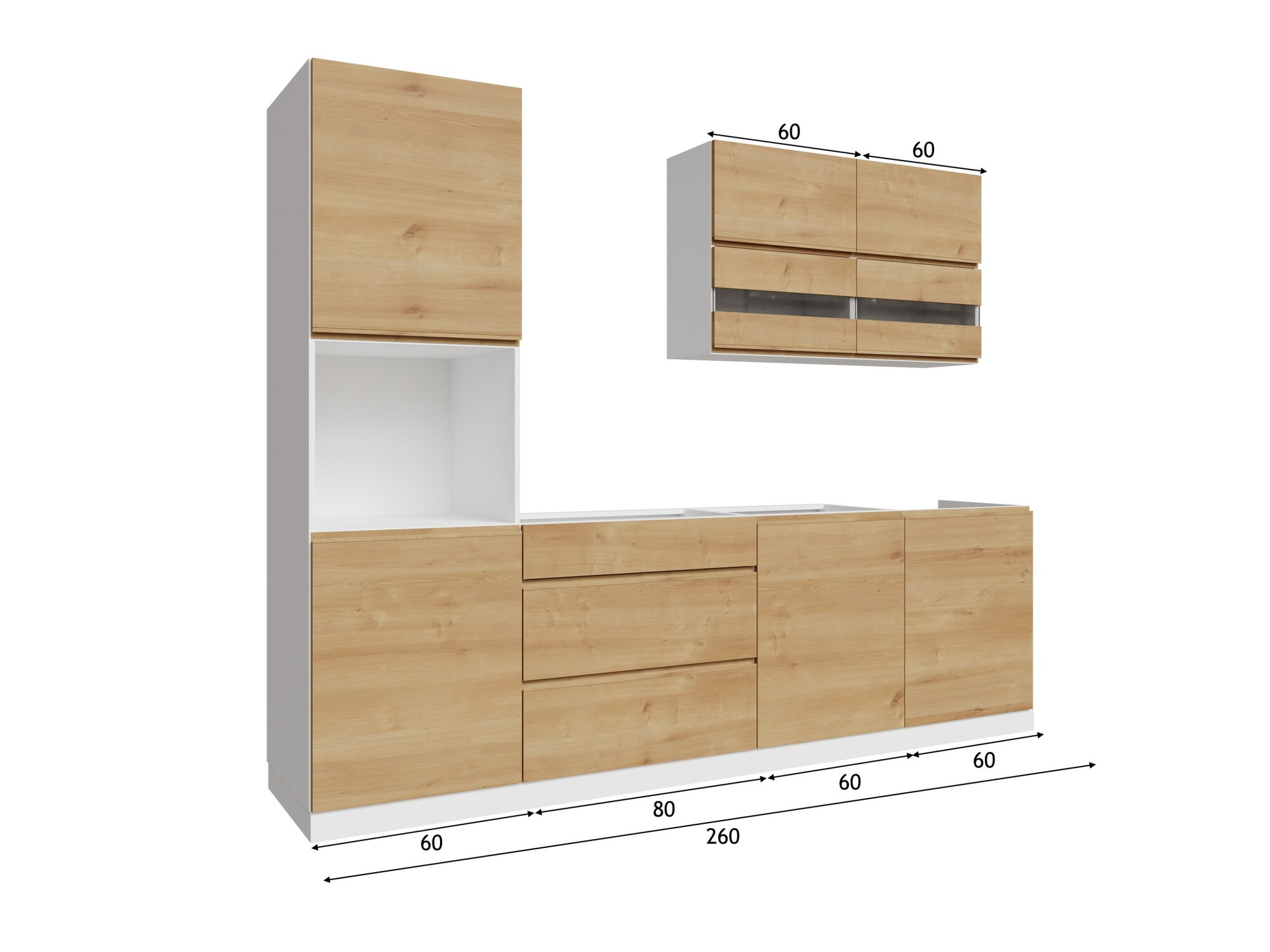 Moduļu virtuves komplekts Soli Oak 164