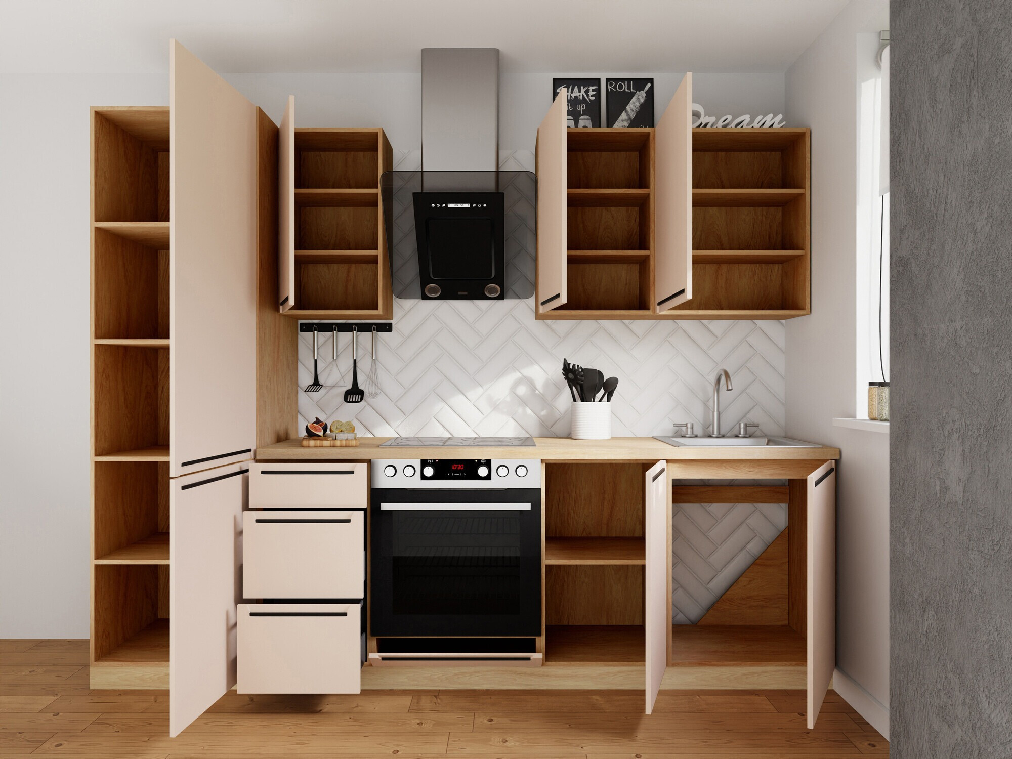 Moduļu virtuves komplekts Riso Beige 169