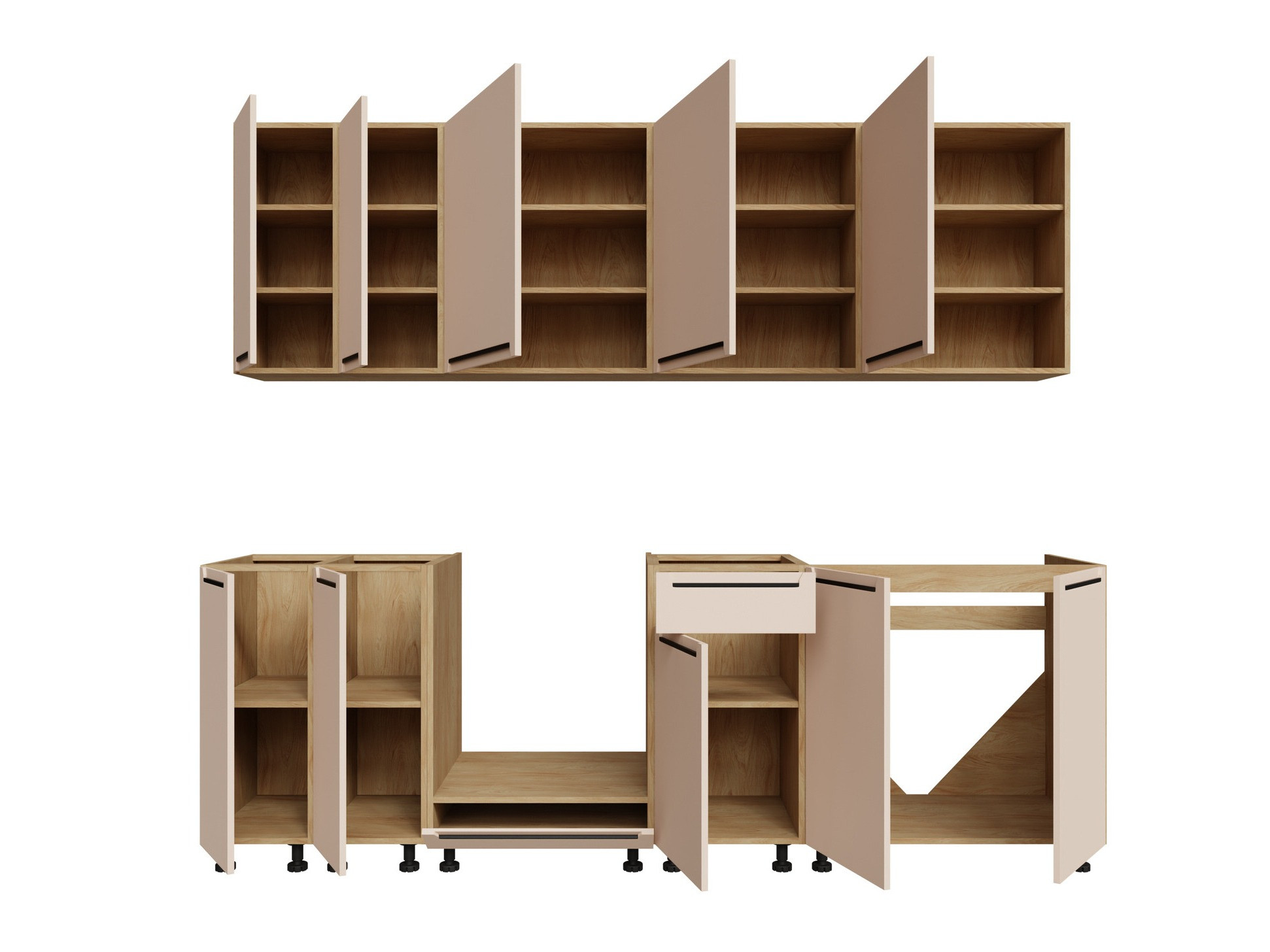 Moduļu virtuves komplekts Riso Beige 170