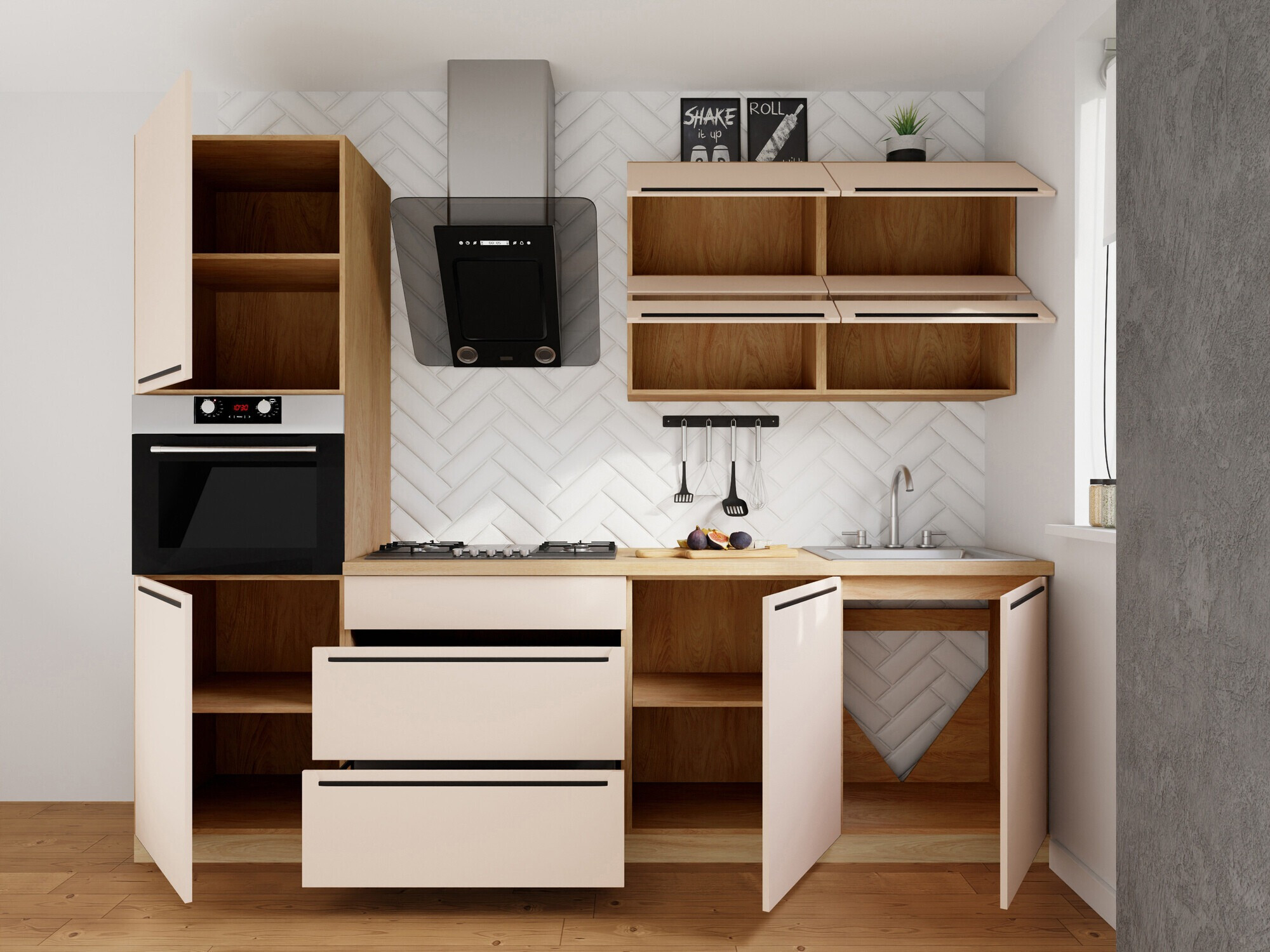 Moduļu virtuves komplekts Riso Beige 171