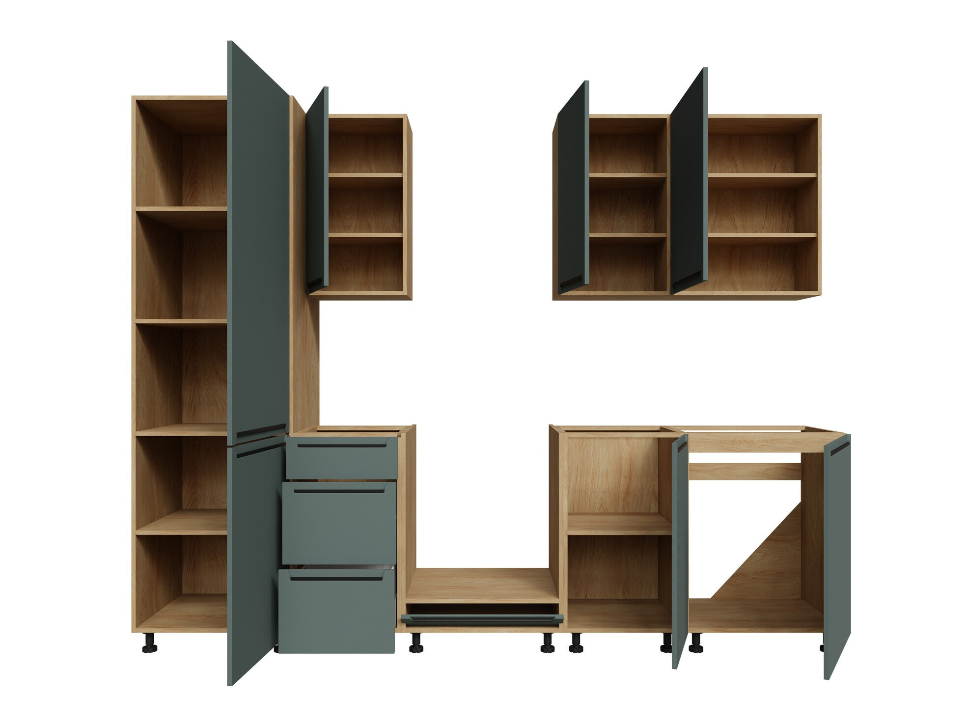 Moduļu virtuves komplekts Riso Green 168