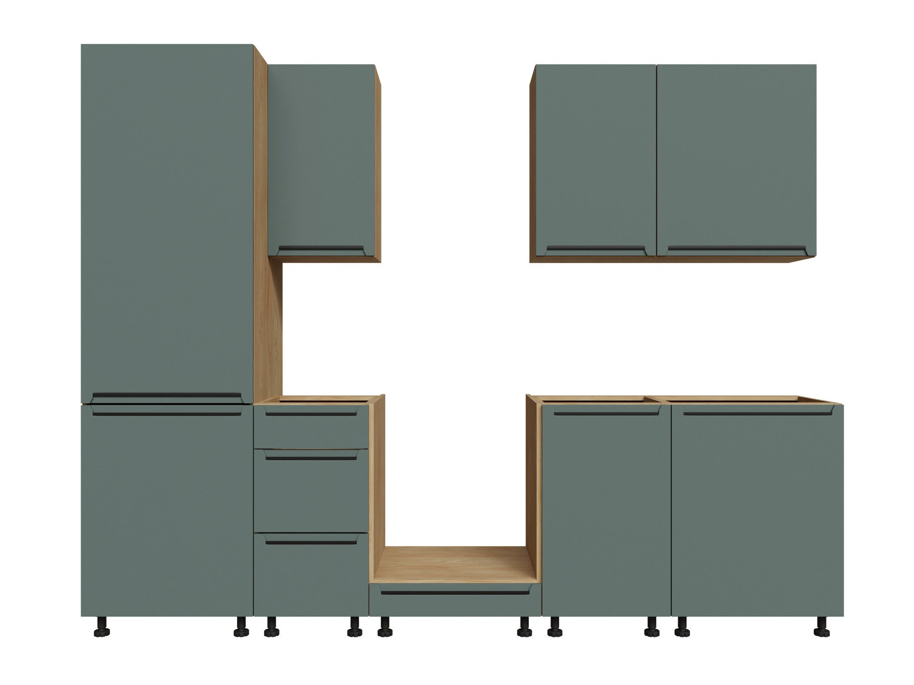 Moduļu virtuves komplekts Riso Green 168