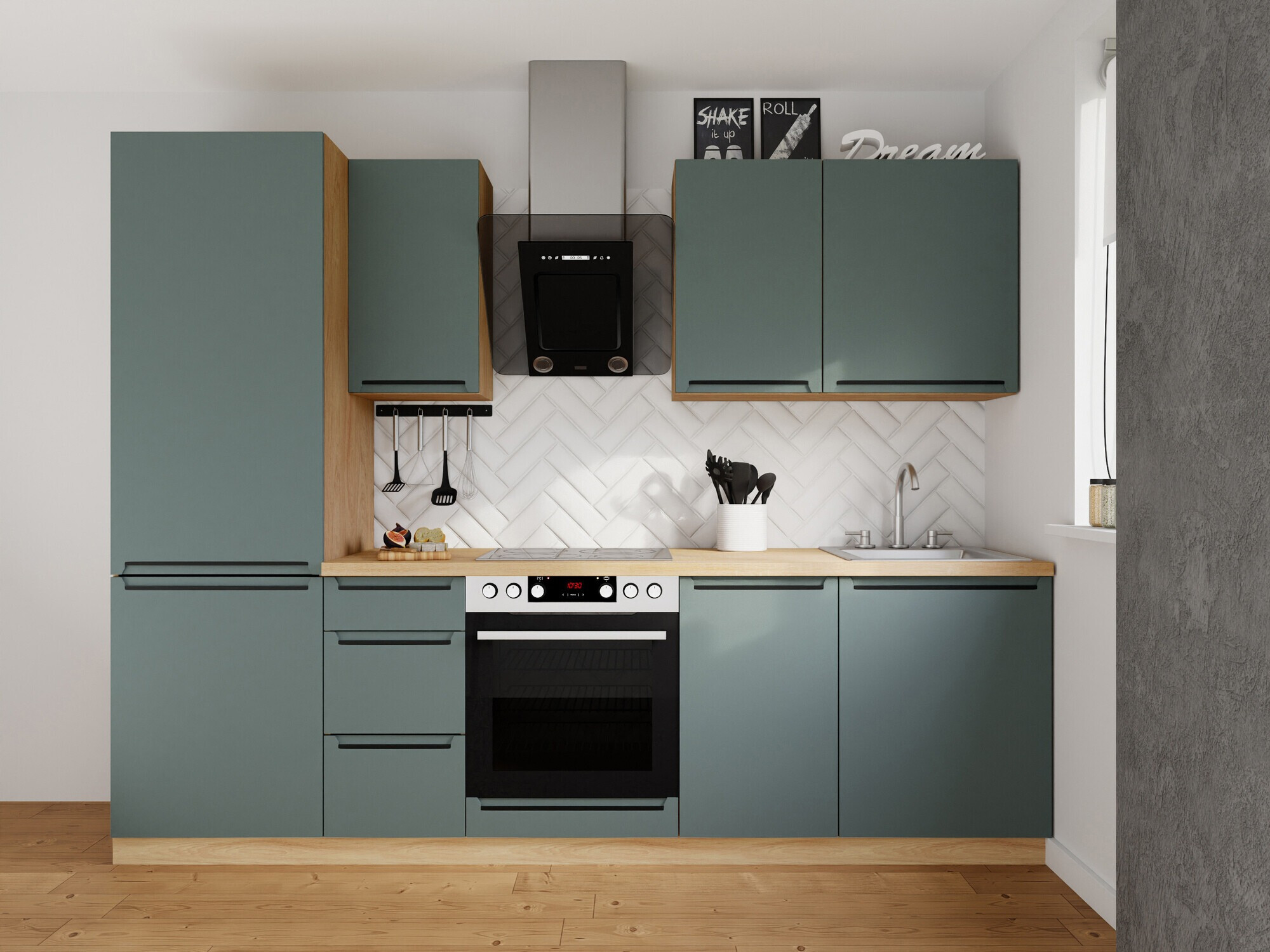 Moduļu virtuves komplekts Riso Green 168