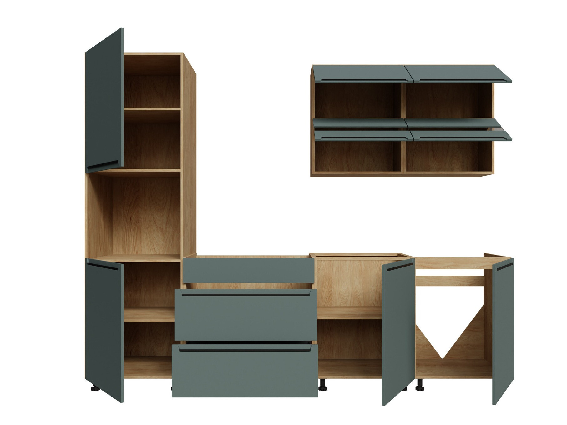 Moduļu virtuves komplekts Riso Green 170