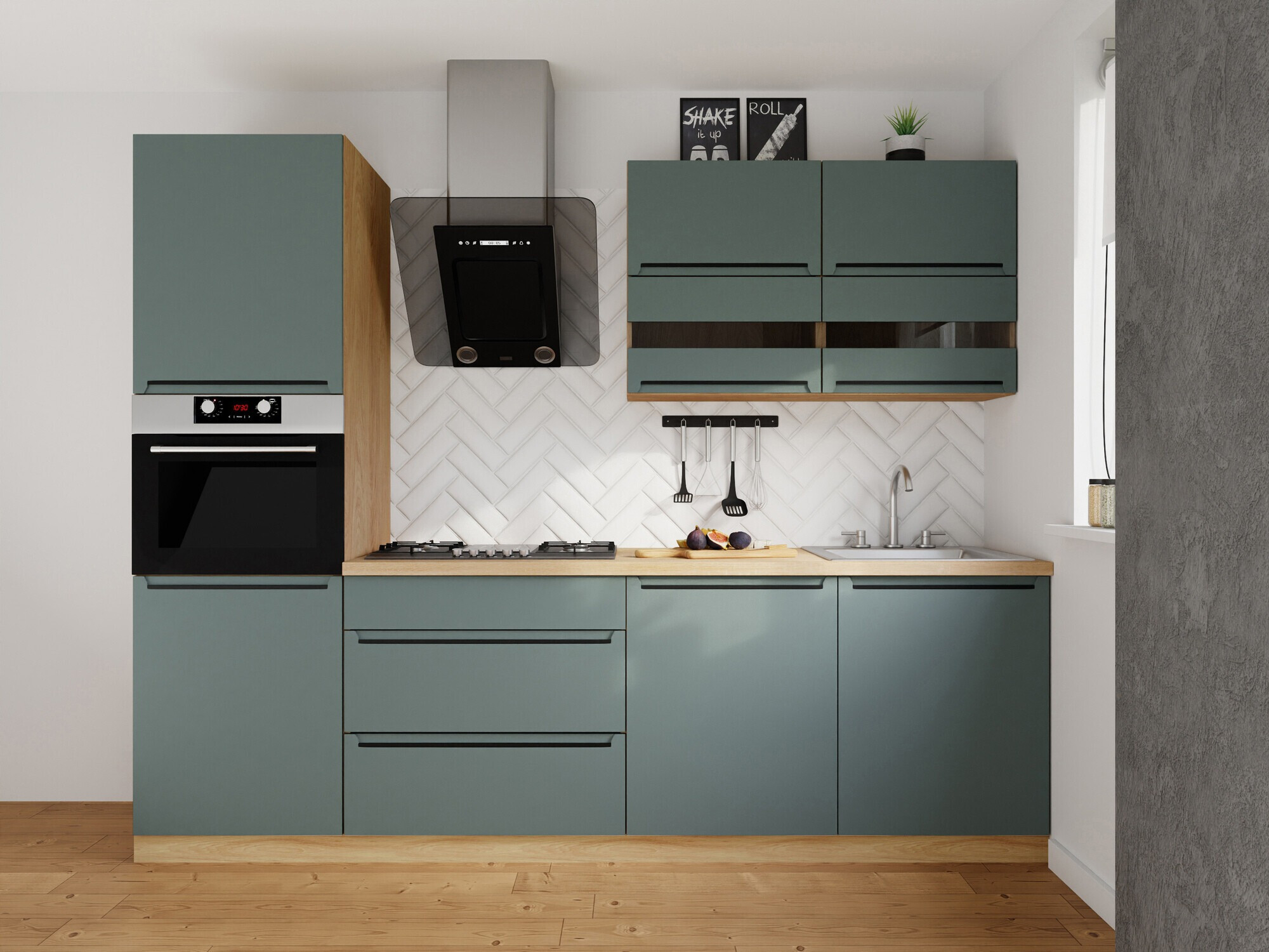 Moduļu virtuves komplekts Riso Green 170