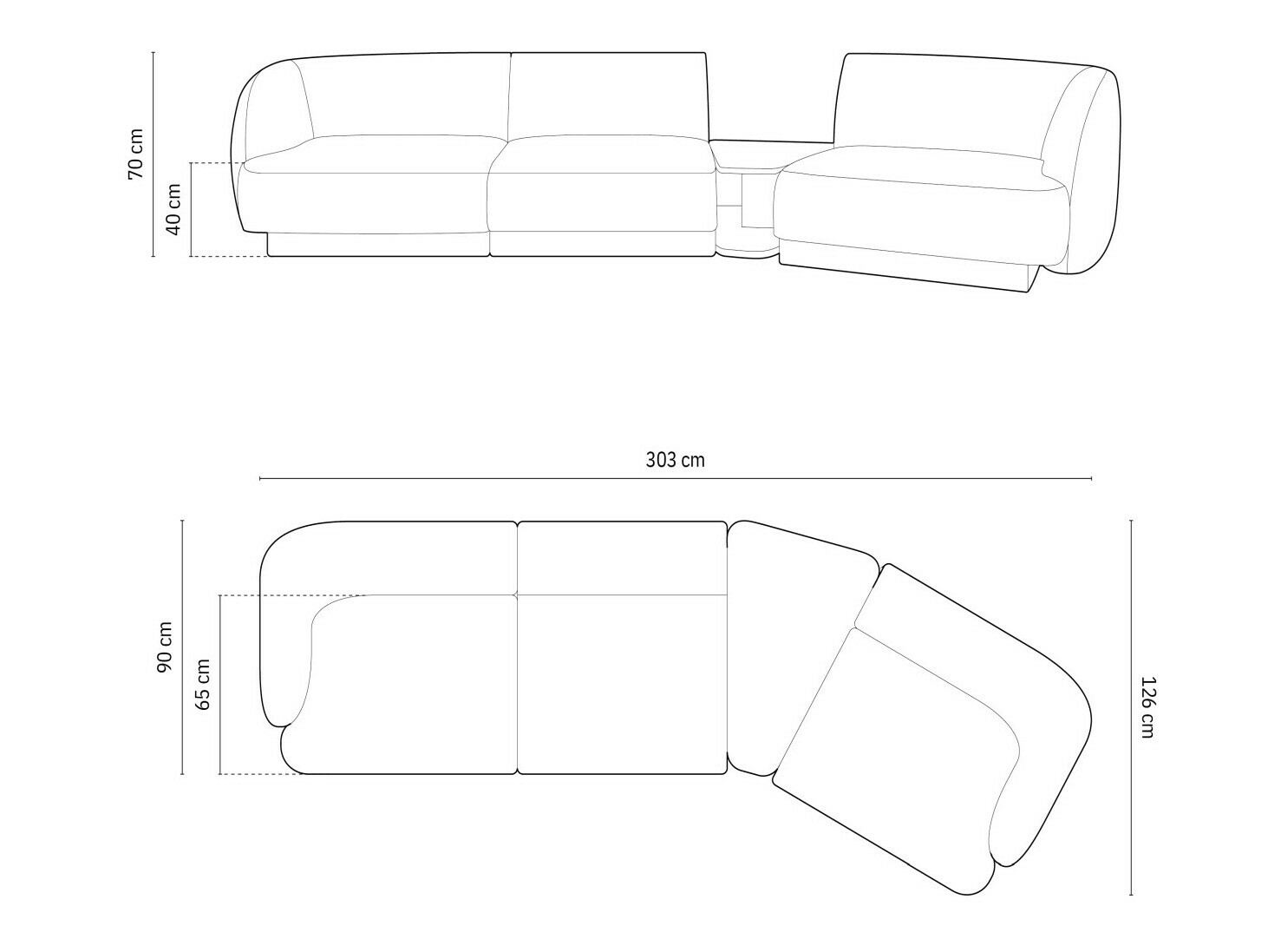 Moduļu stūra dīvāns Tivlomi 118 (Bluvel 22)