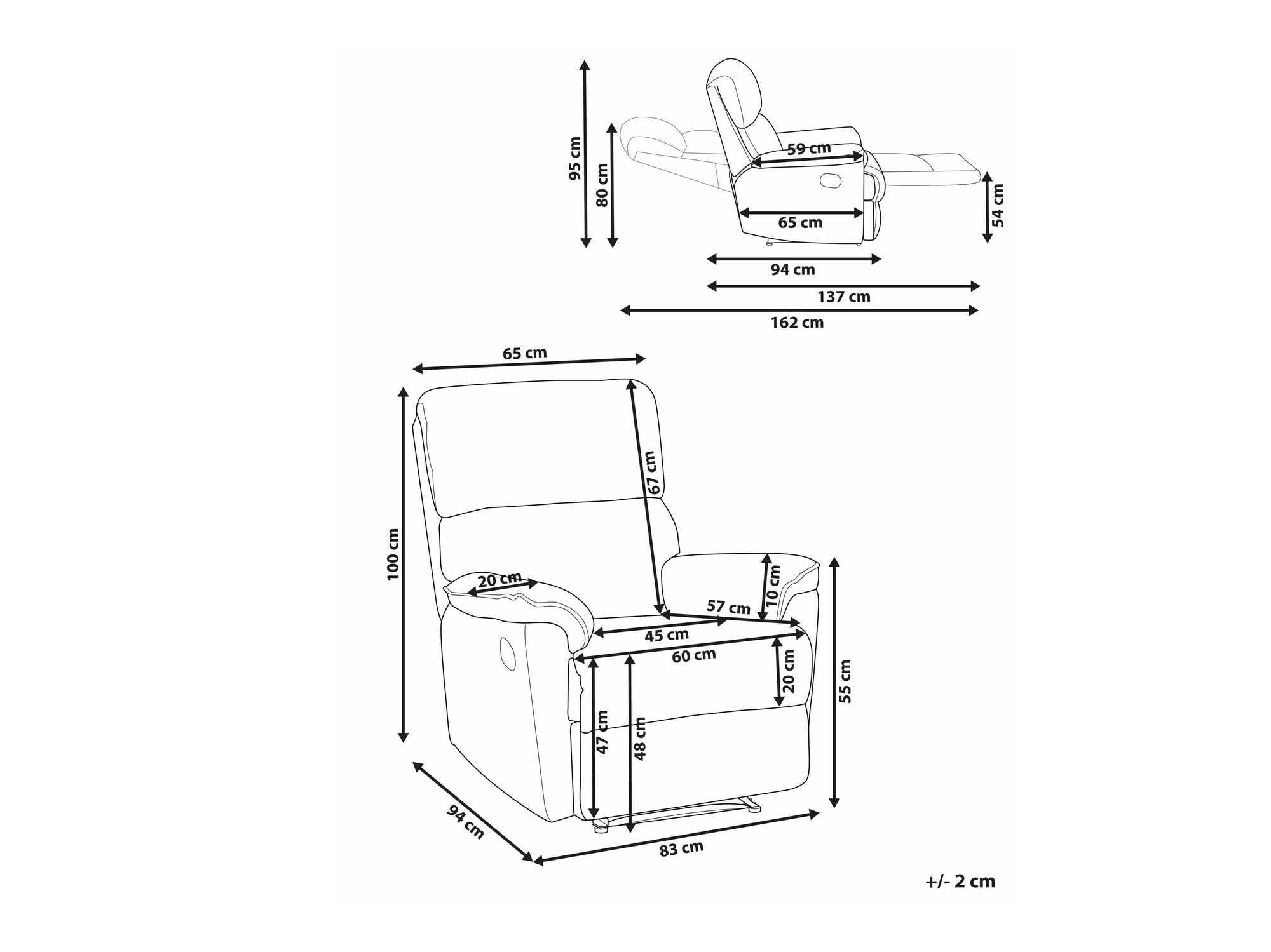 Krēsls reglainer Berwyn 1408 (Pelēks)