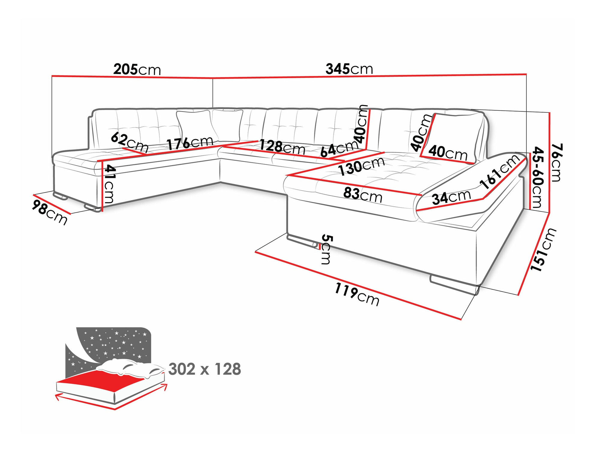 Stūra dīvāns Comfivo 150 (Coral 55)