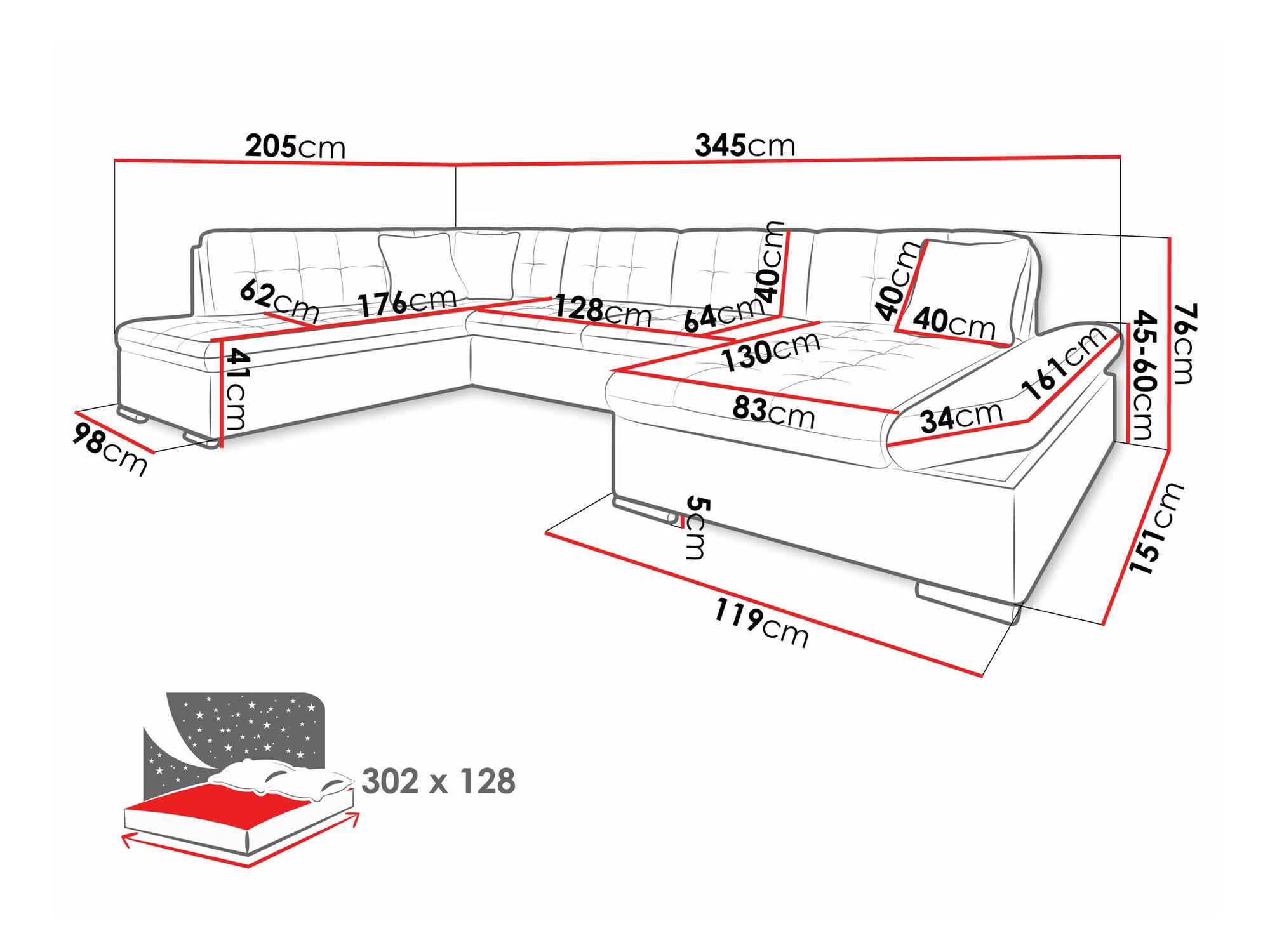 Stūra dīvāns Comfivo 150 (Coral 65)