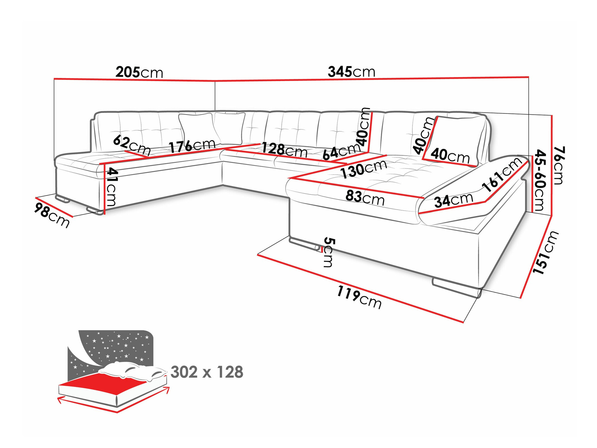 Угловой диван Comfivo 150 (Clara 215.03)