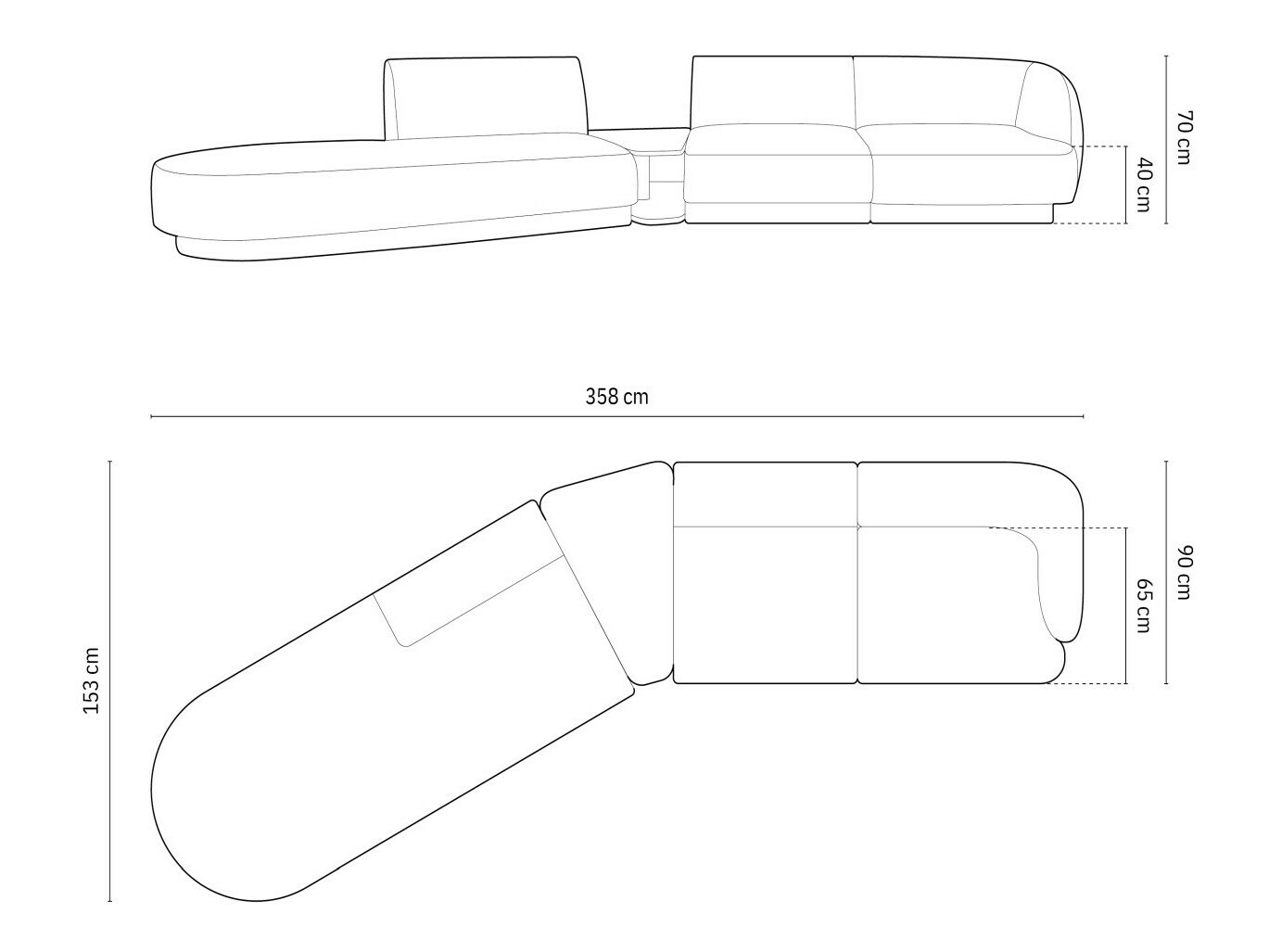 Moduļu stūra dīvāns Tivlomi 119 (Bluvel 77)
