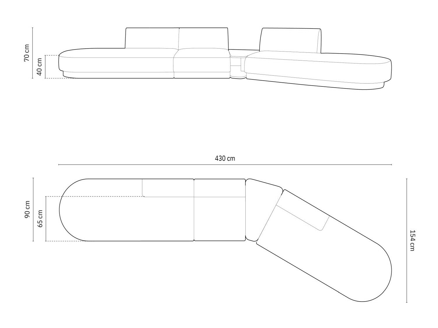 Moduļu stūra dīvāns Tivlomi 120 (Bluvel 68)