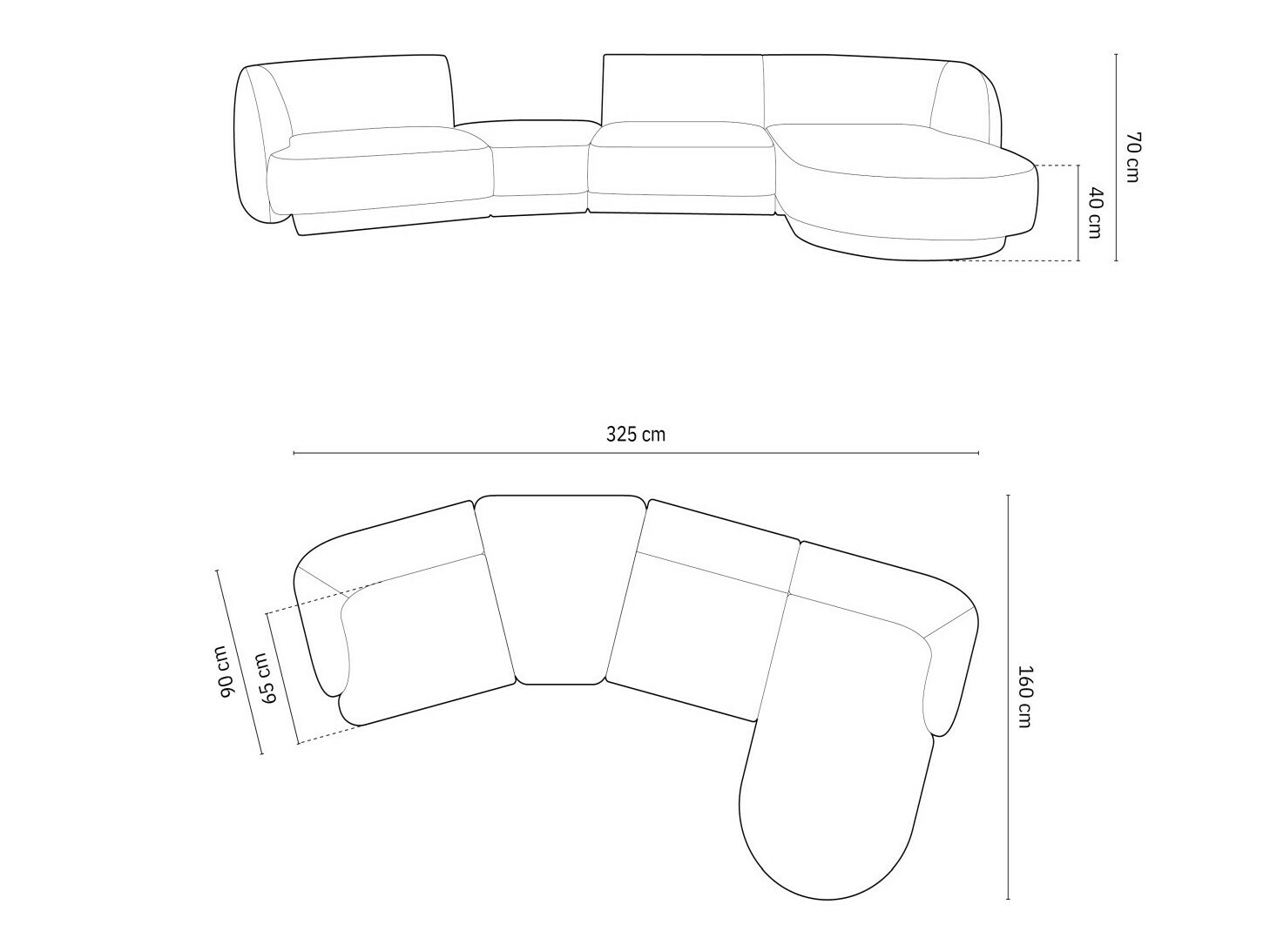 Moduļu stūra dīvāns Tivlomi 121 (Bluvel 19)