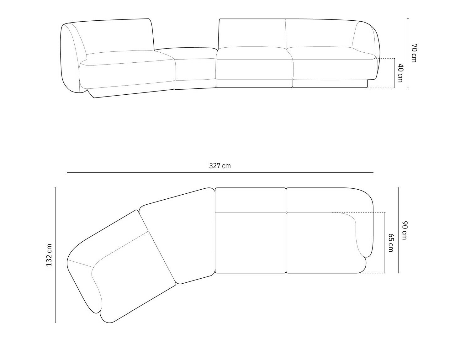 Moduļu stūra dīvāns Tivlomi 122 (Bluvel 19)