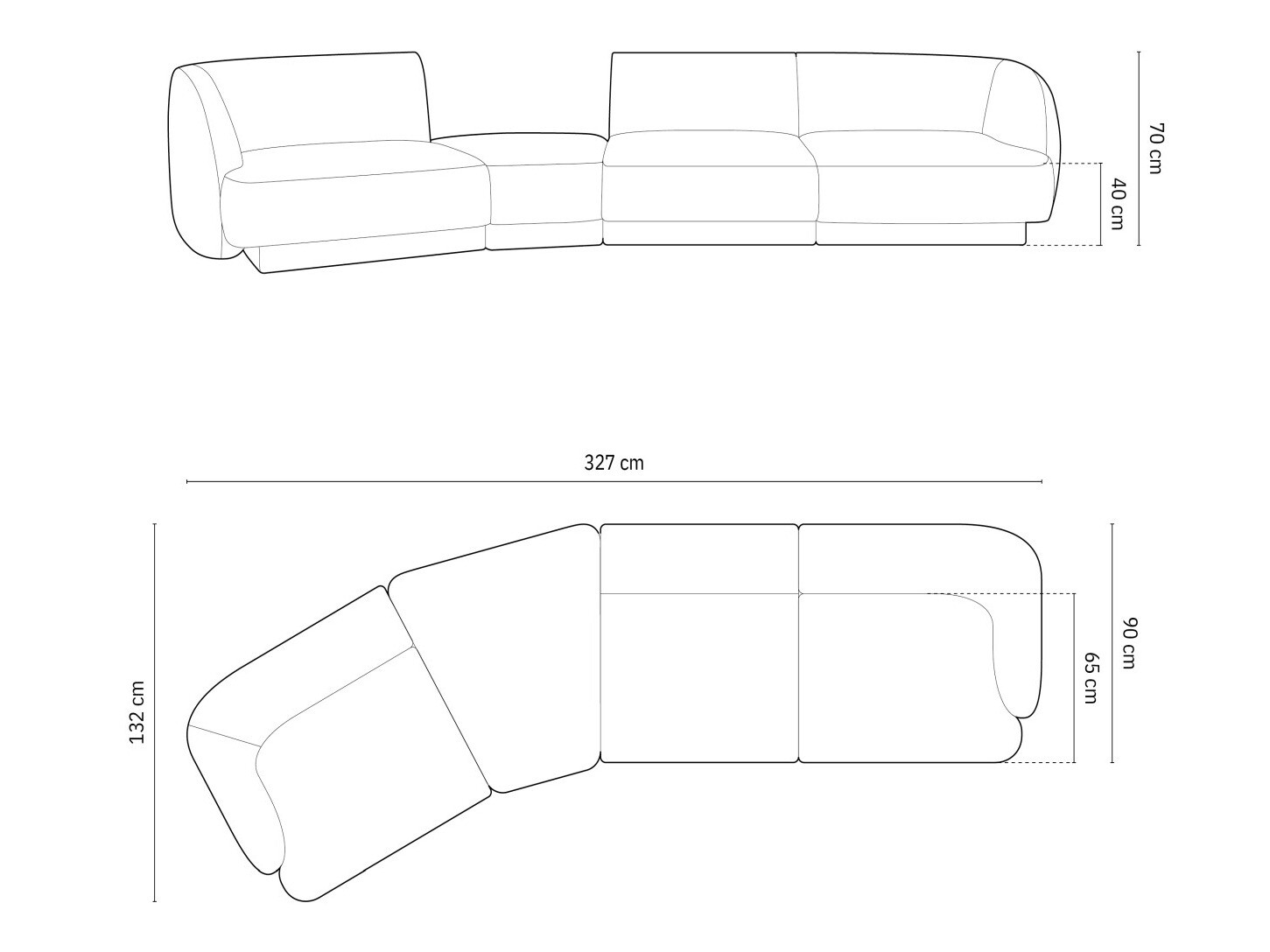 Moduļu stūra dīvāns Tivlomi 122 (Bluvel 22)
