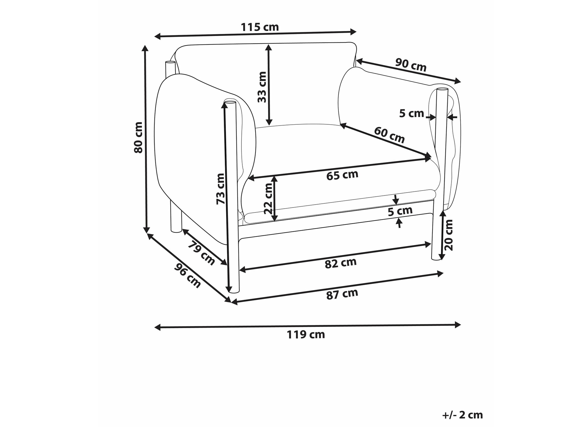 Dārza atpūtas krēsls Berwyn 2524