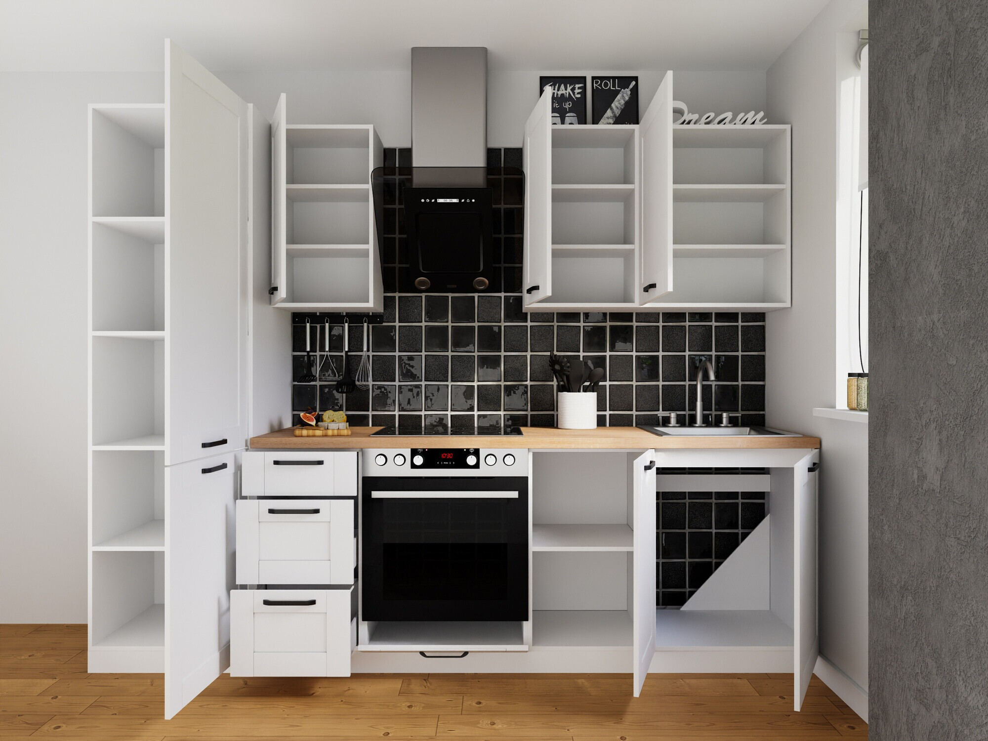 Модульный кухонный гарнитур Eva White 170