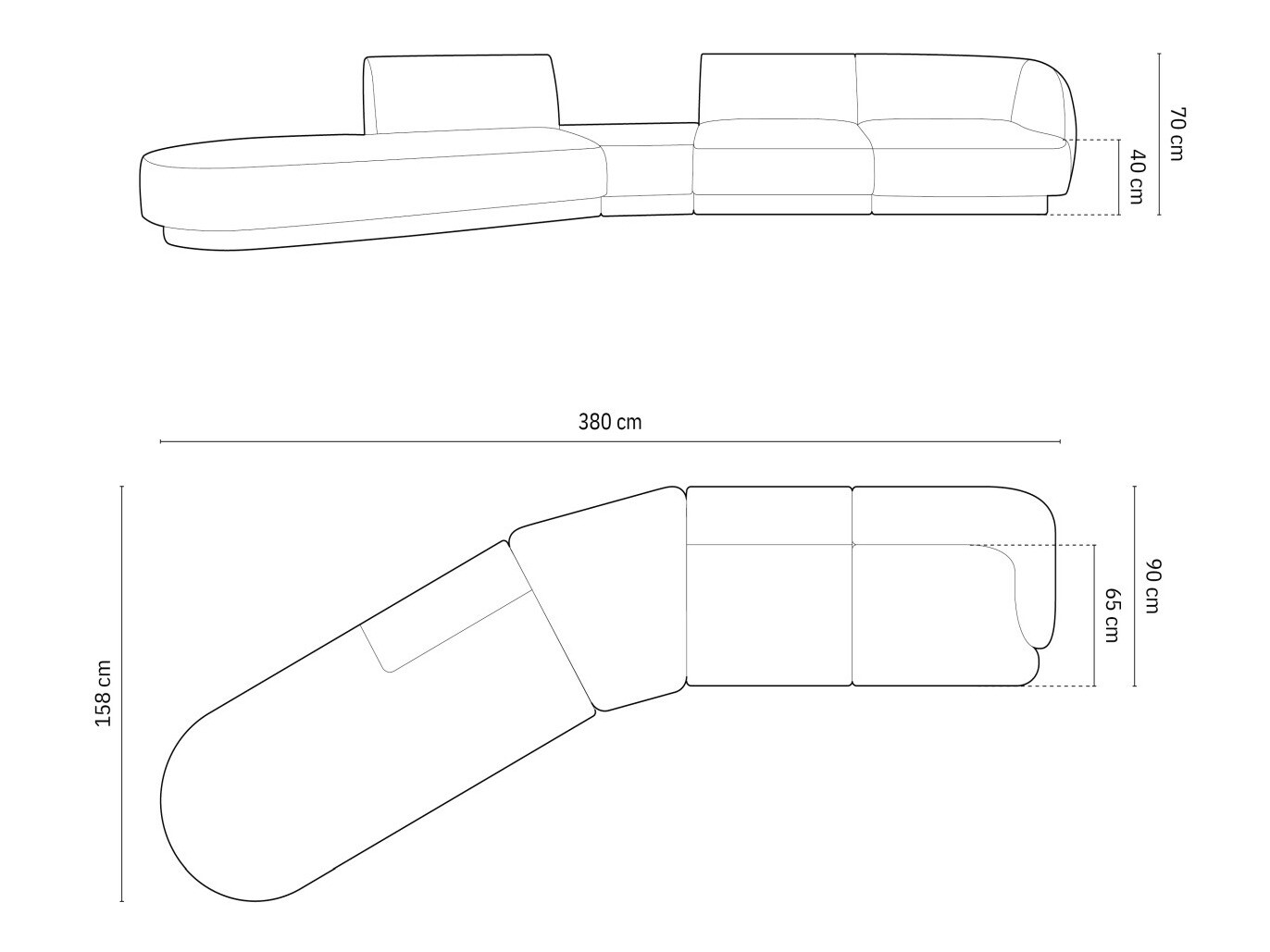 Moduļu stūra dīvāns Tivlomi 123 (Bluvel 22)