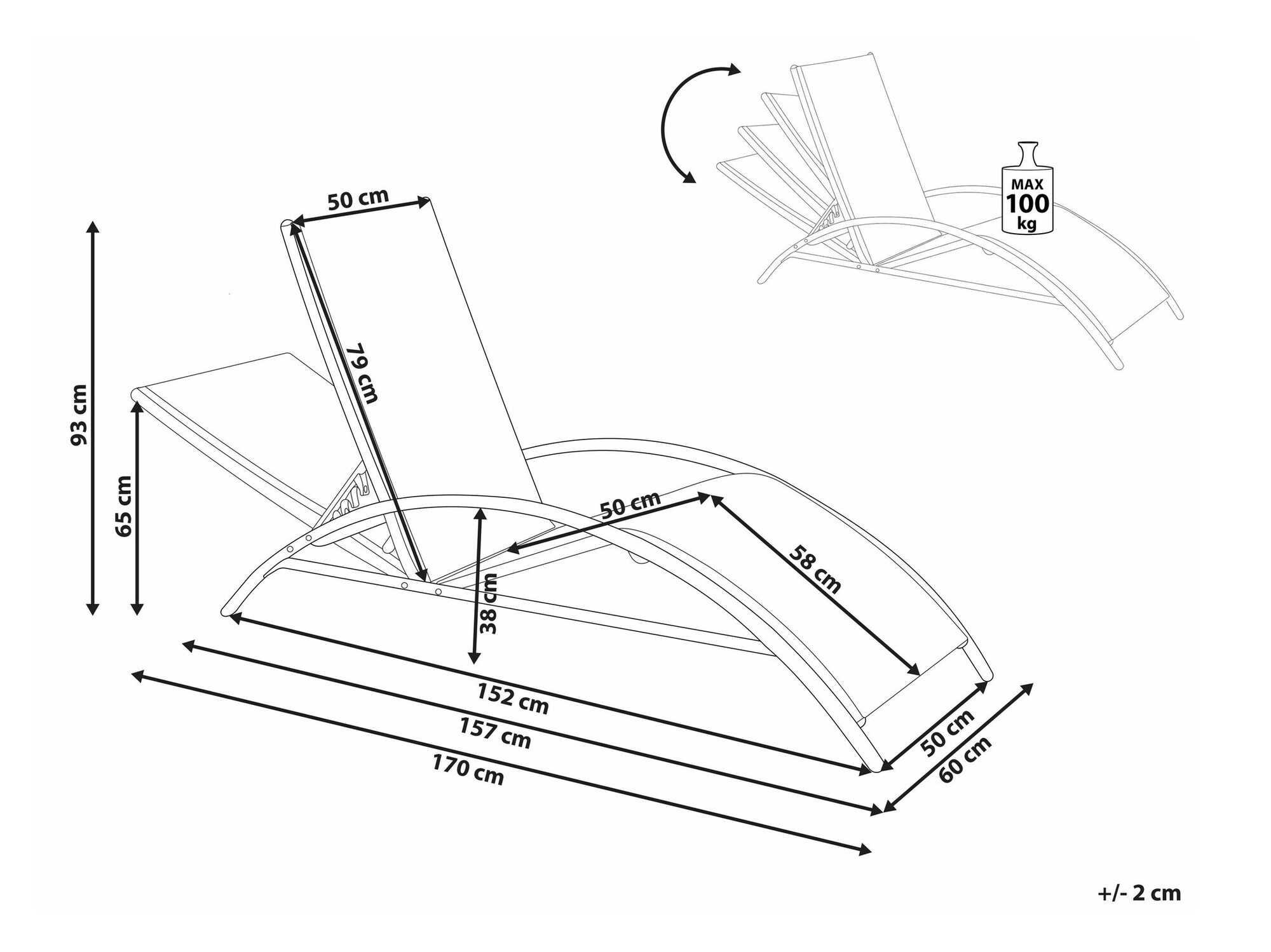 Sauļošanās krēsls Berwyn 2521