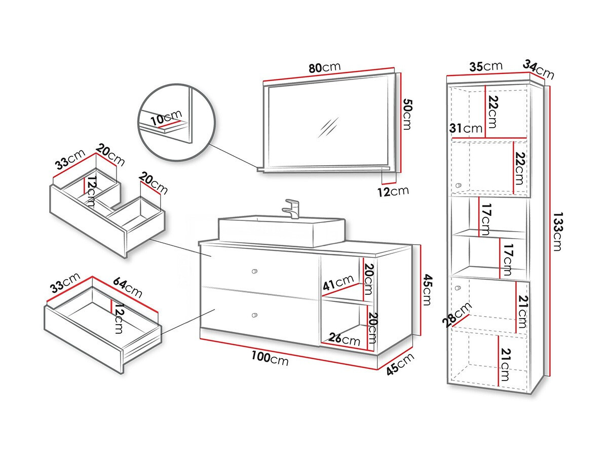Vannas komplekts Ophruvi 101 (Balts)