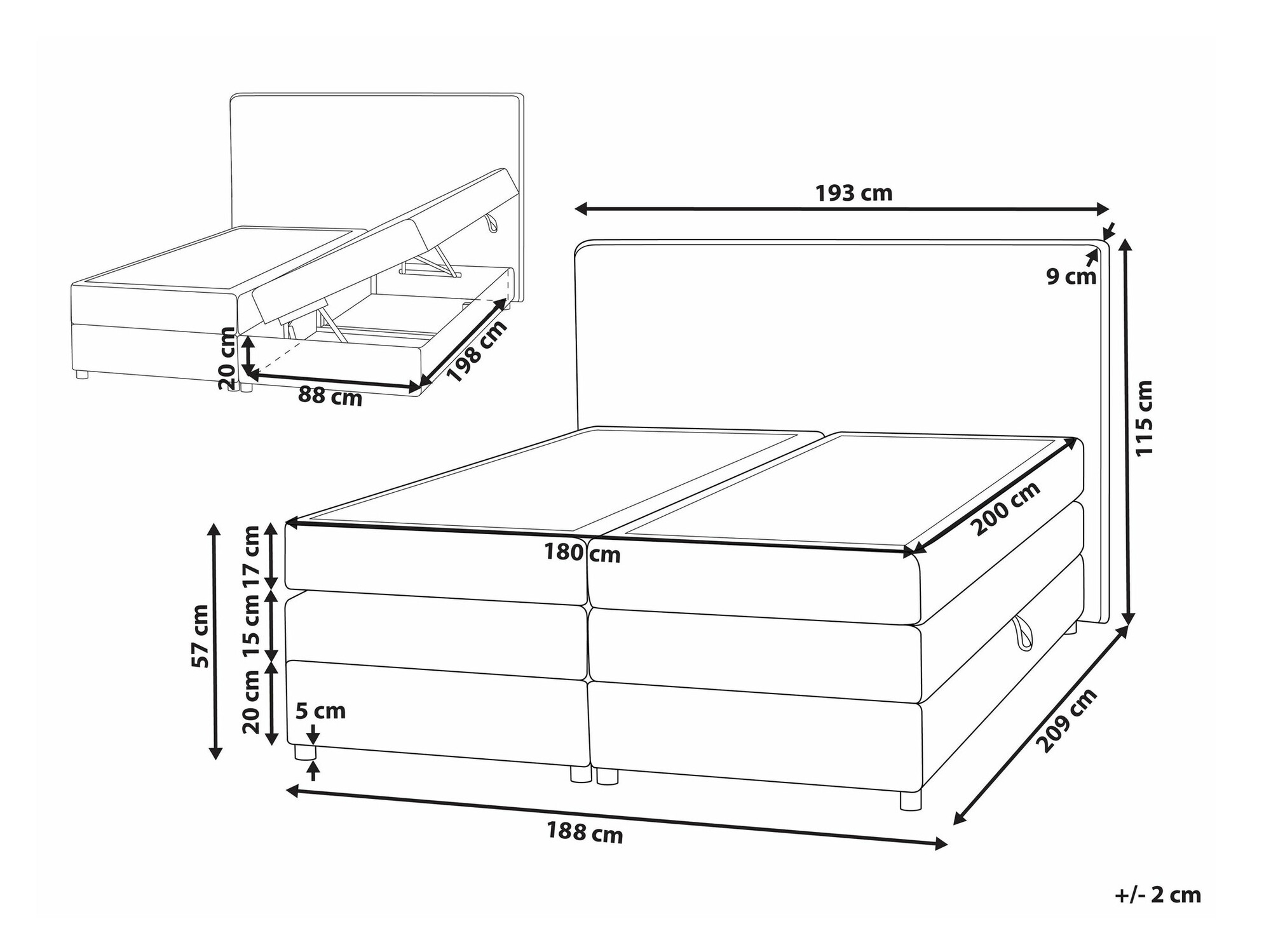 Континентальная кровать Berwyn 2324 (Бежевый)