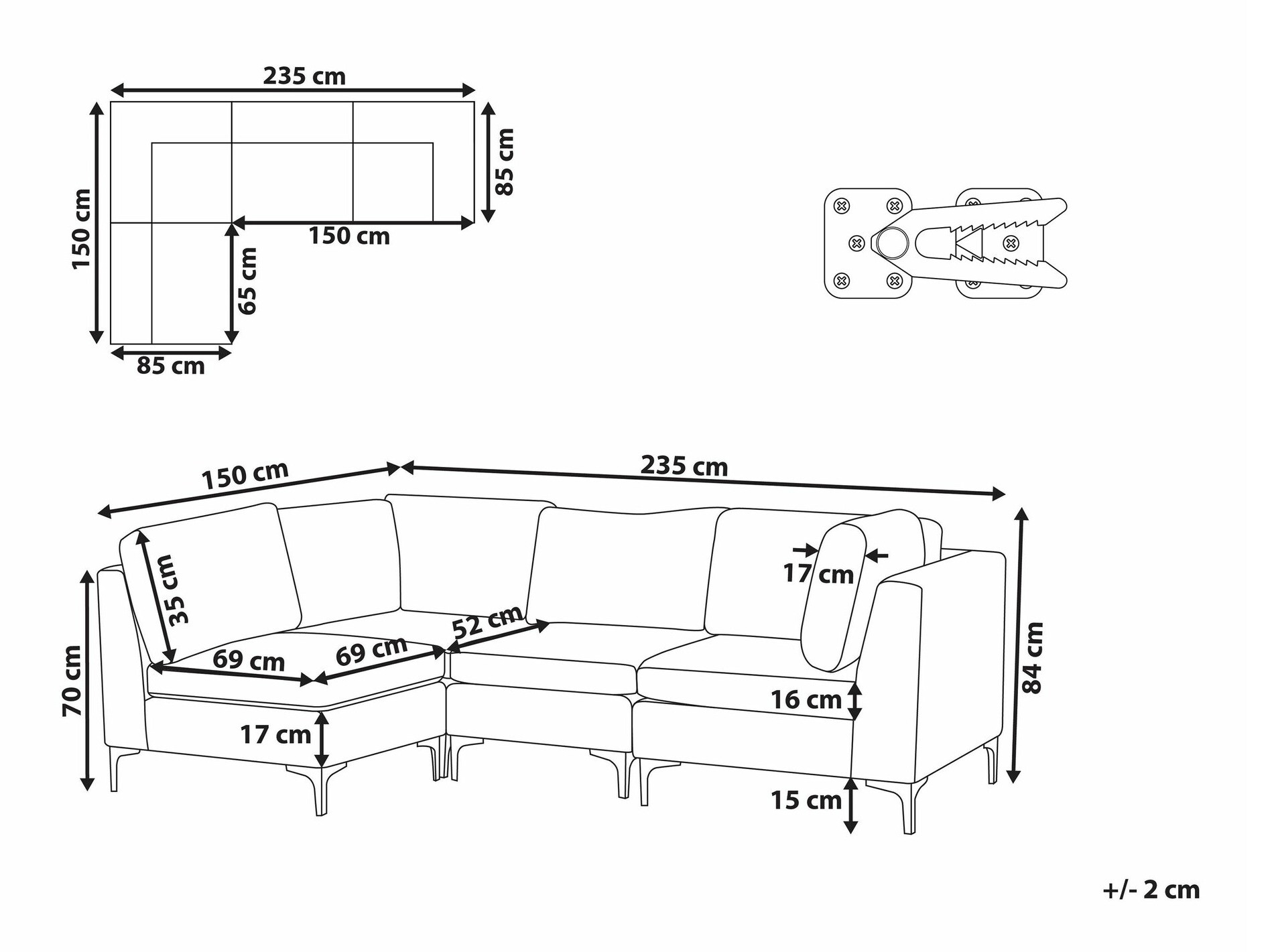 Модульный угловой диван Berwyn 2527