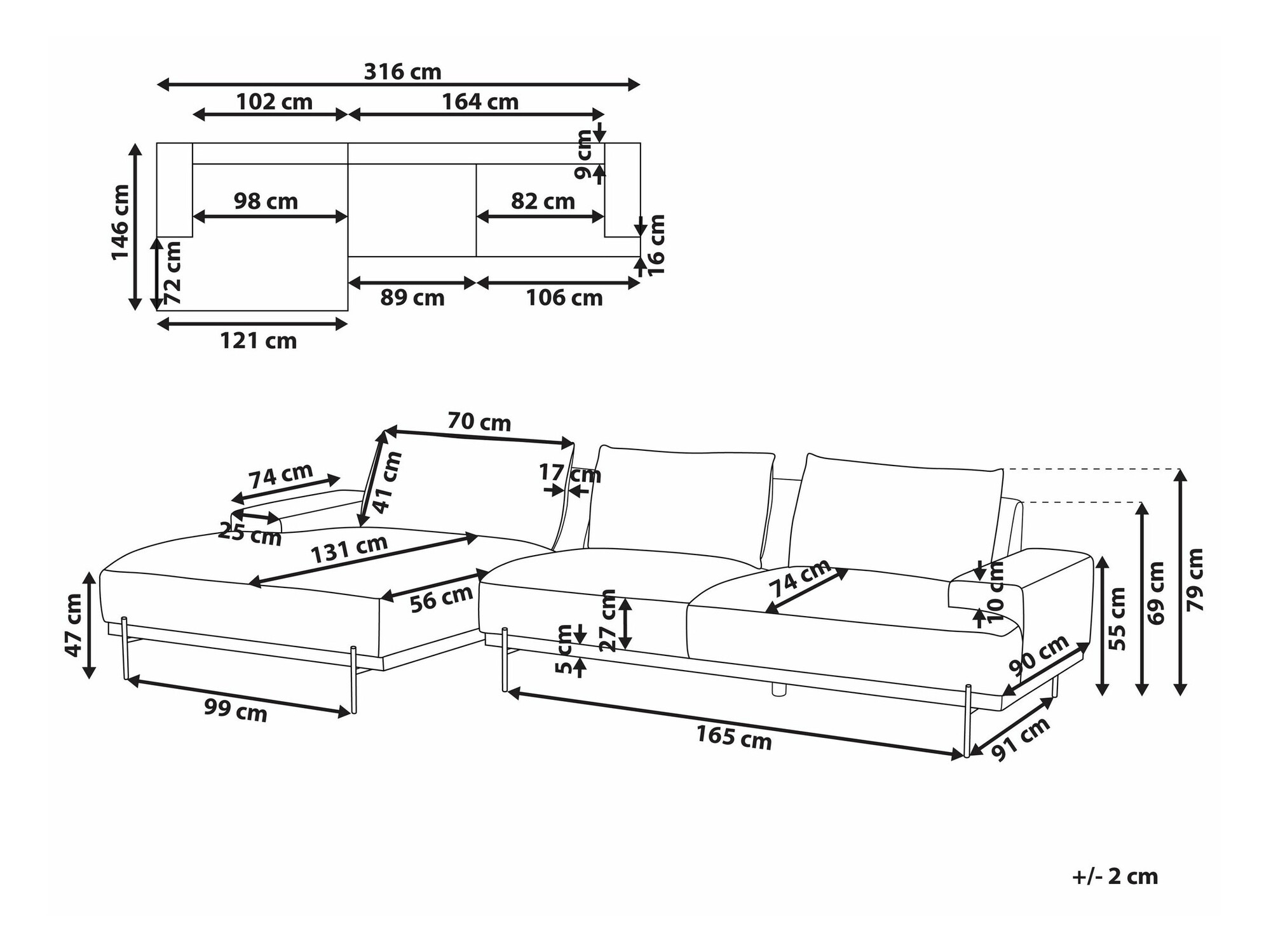 Угловой диван Berwyn 2525 (Светло-коричневый)