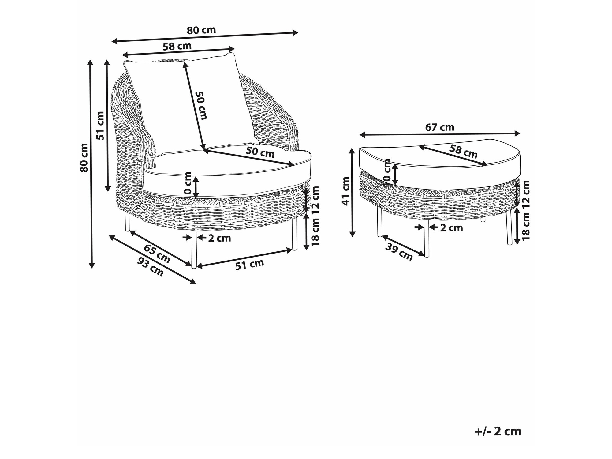 Dārza mēbeļu komplekts Berwyn 2531 (Gaiši brūns)