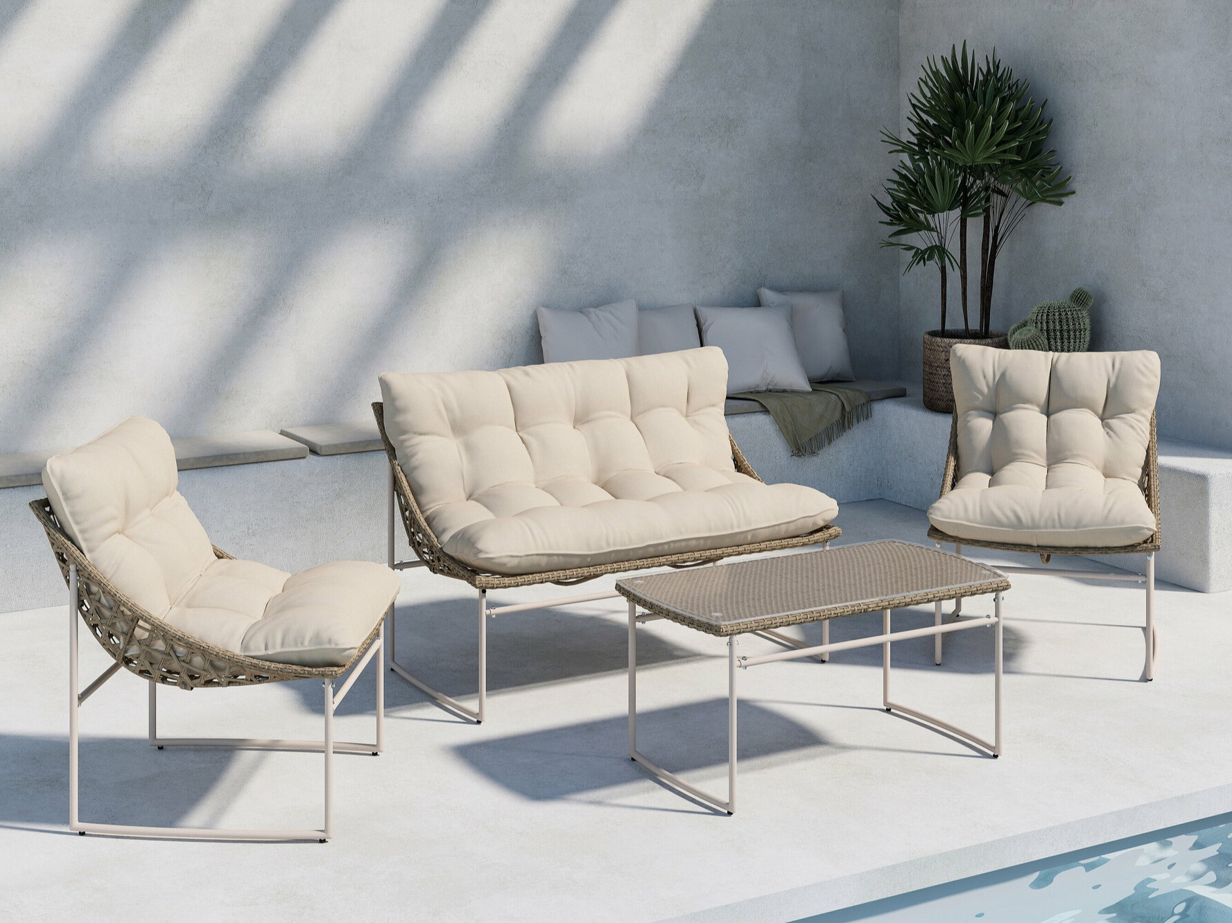 Dārza mēbeļu komplekts Dallas 4732 (Bēšs)