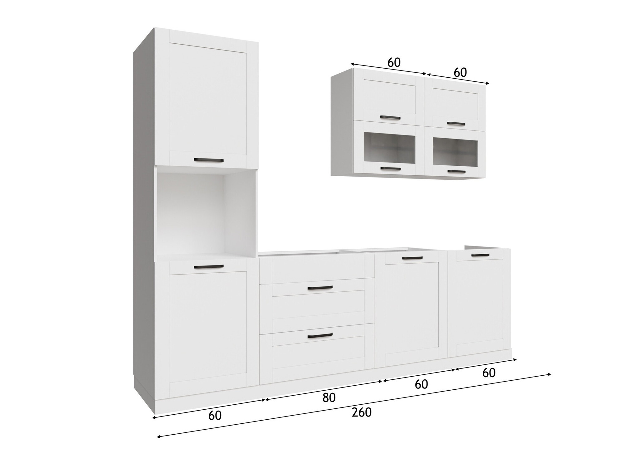 Moduļu virtuves komplekts Eva White 172