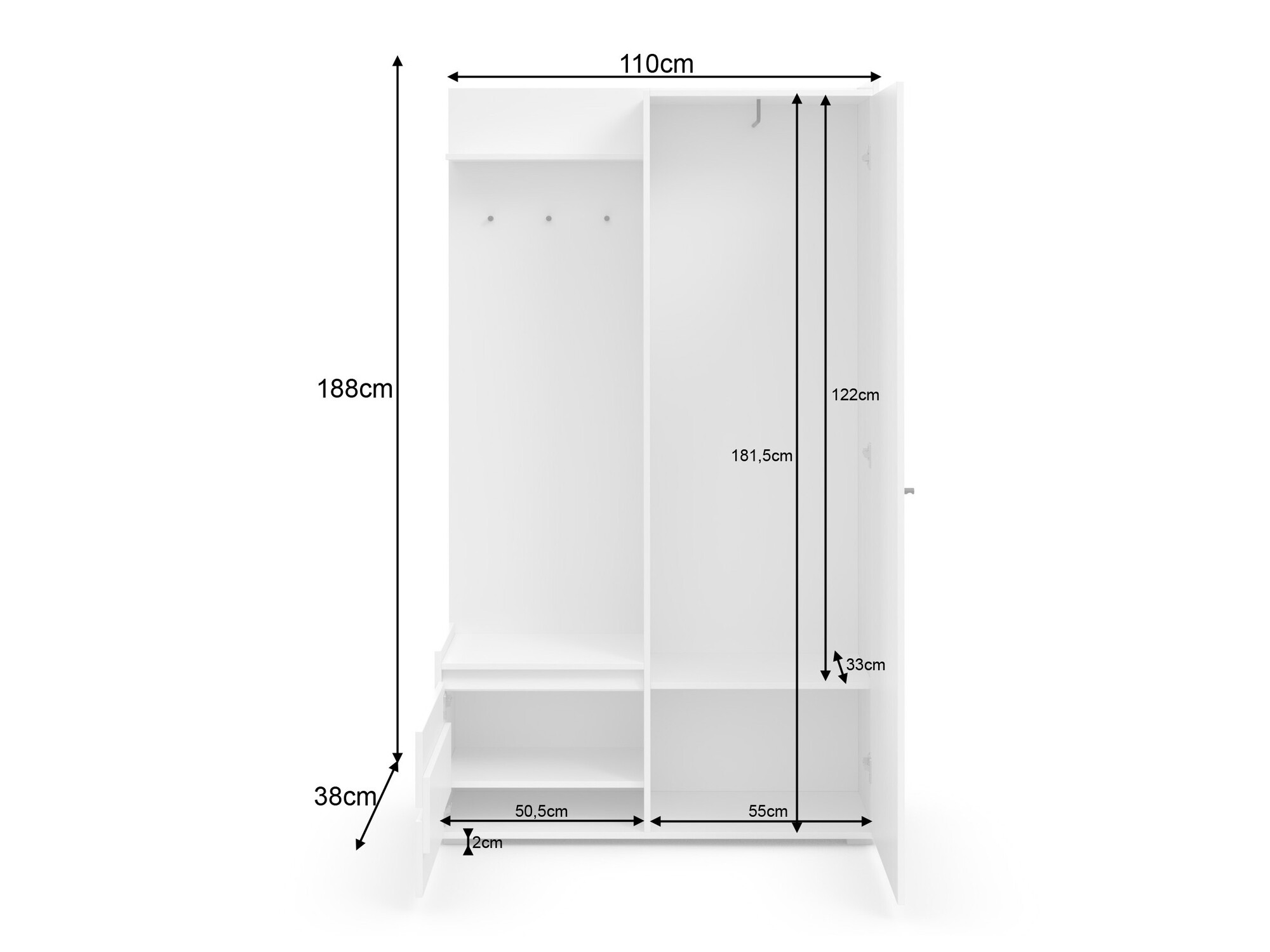 Priekšnama komplekts Denton 1446 (Antracīts + Ozols)
