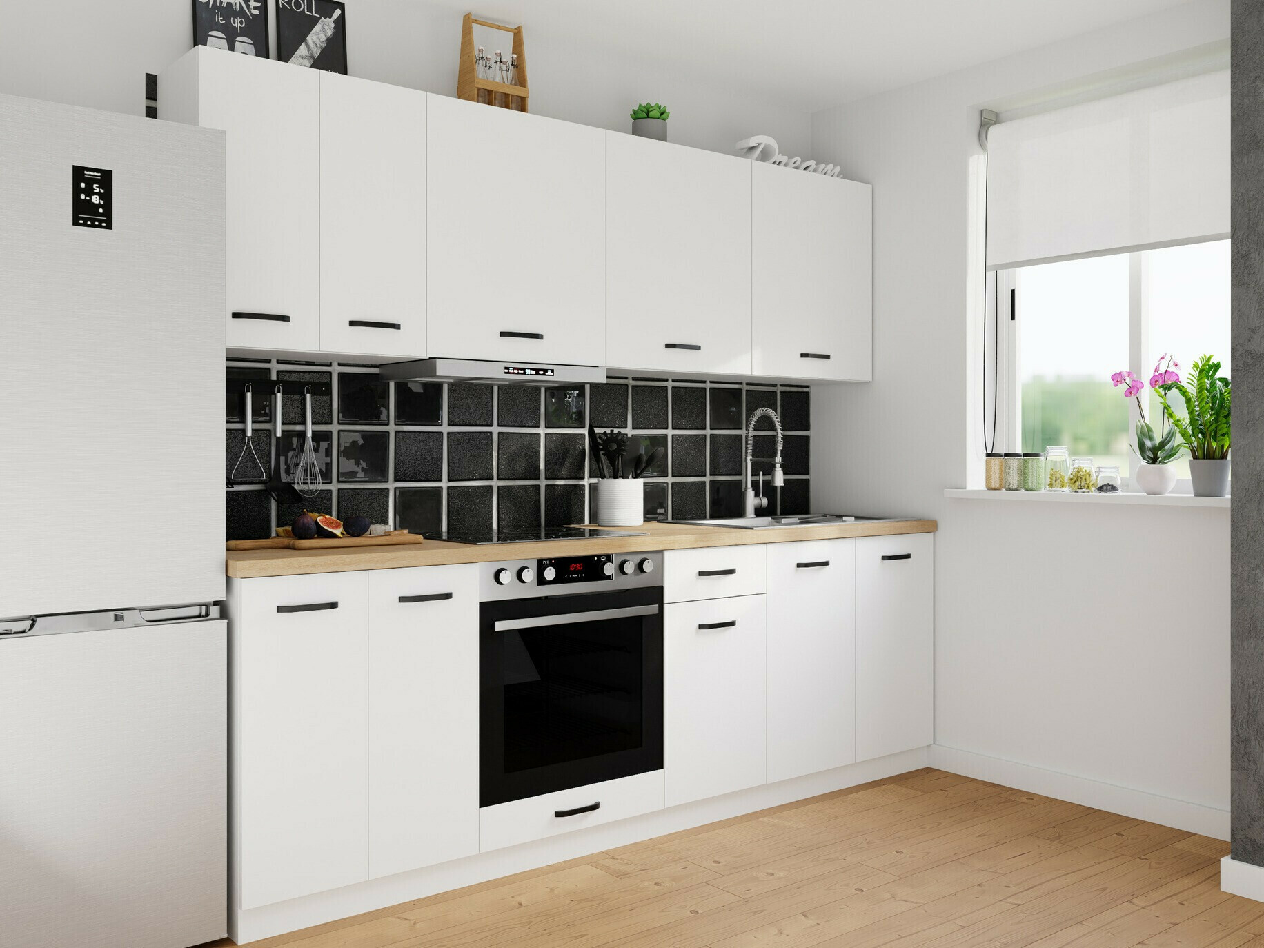 Moduļu skapis ar atvilktni un durvīm Top White 105