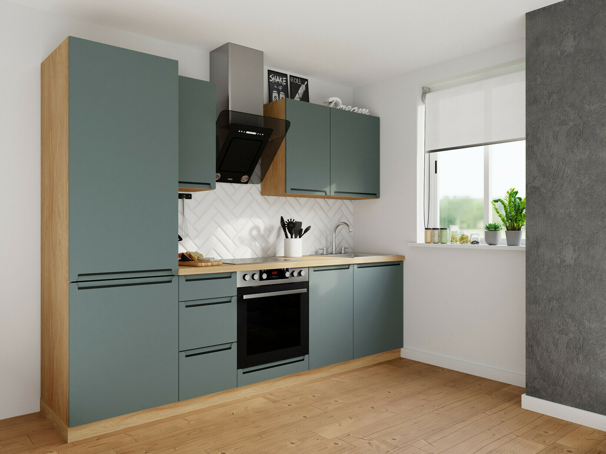 Moduļu skapis ar durvīm Riso Green 115