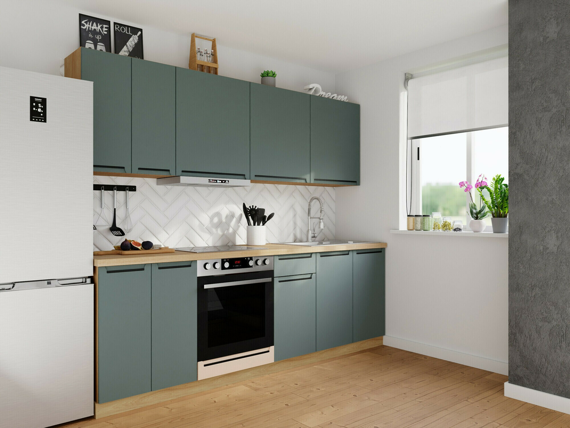 Moduļu skapis ar durvīm Riso Green 118