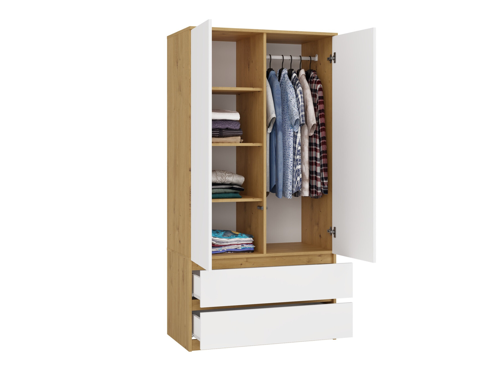 Шкаф Elbvelu 116 (Artisan дуб + Белый)