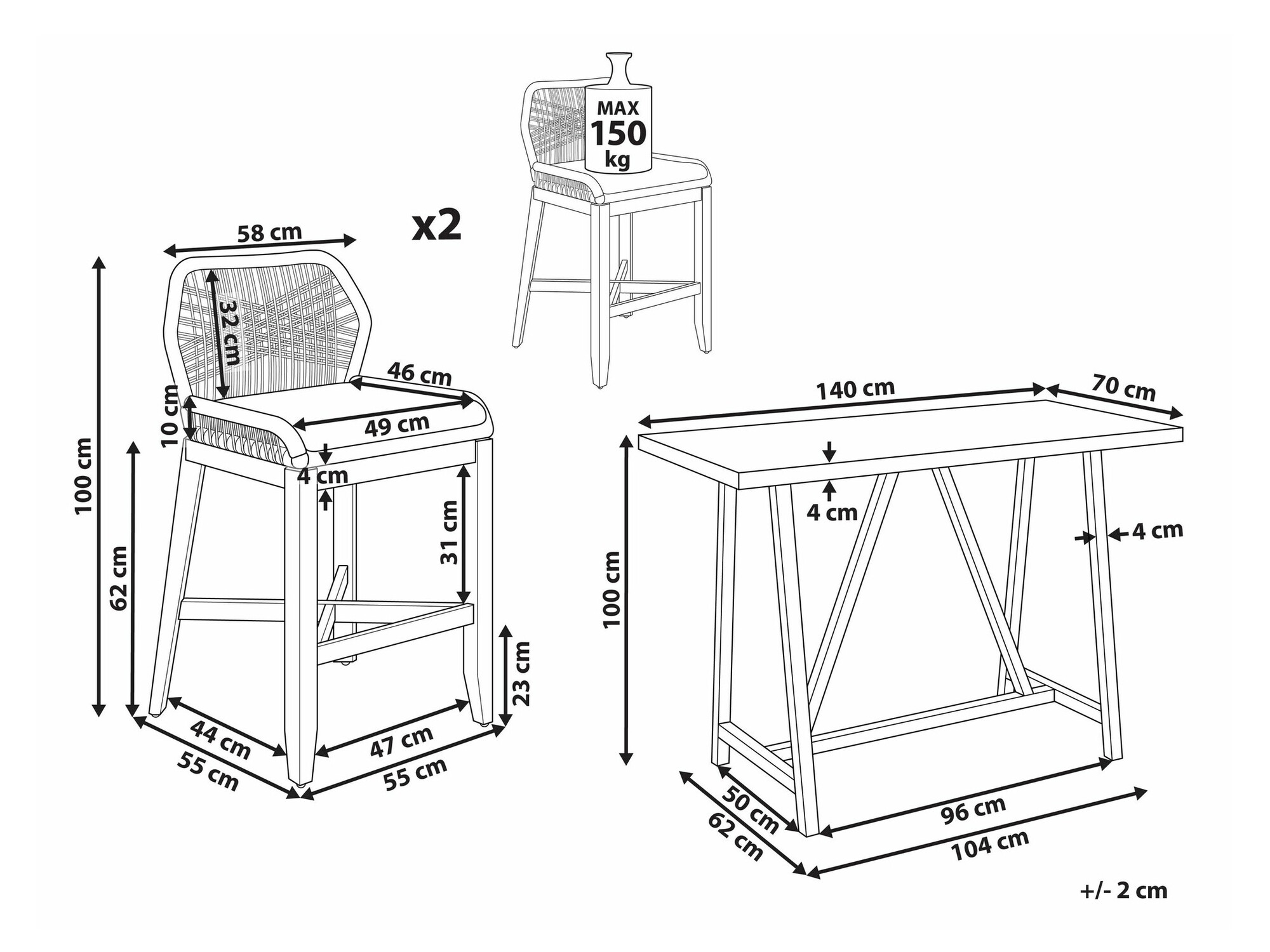 Стол и стулья Berwyn 2532