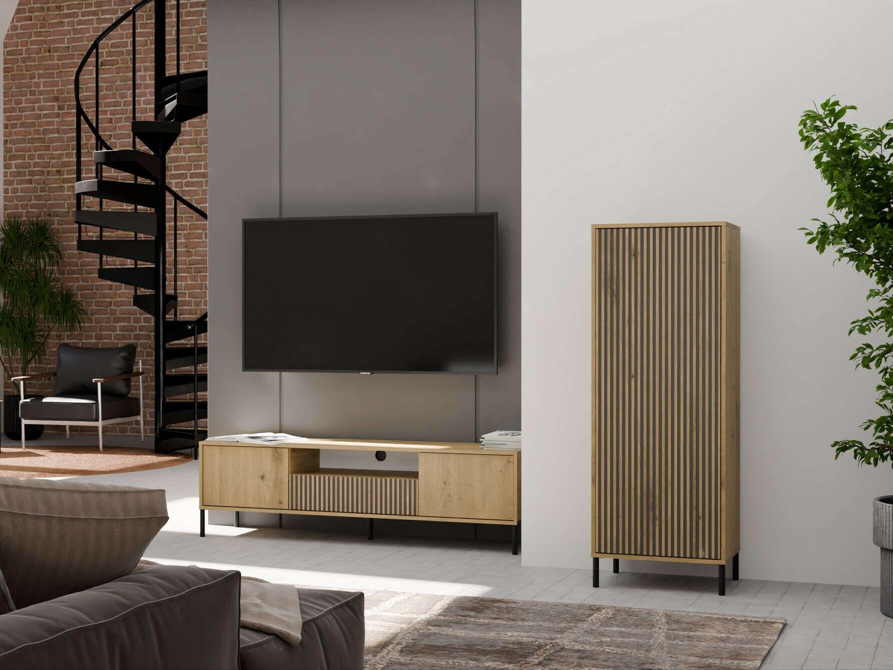 Plaukts Orlsone 101 (Artisan ozols + Melns)