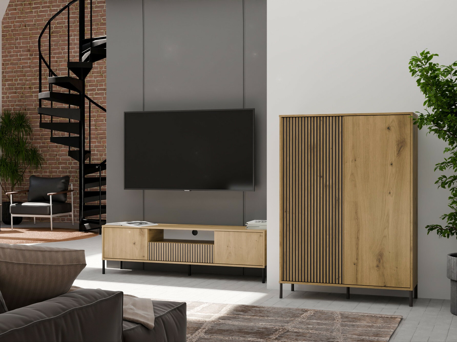 Plaukts Orlsone 102 (Artisan ozols + Melns)