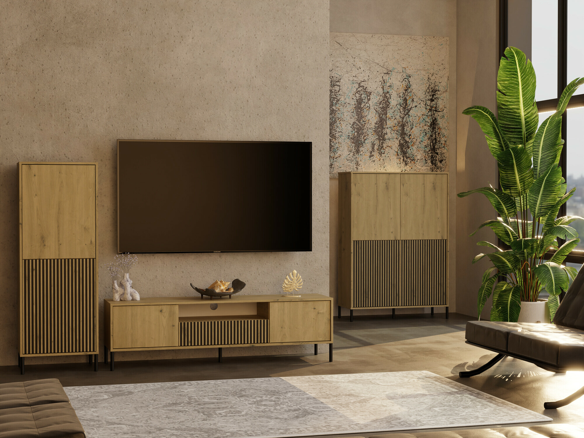 Plaukts Orlsone 103 (Artisan ozols + Melns)