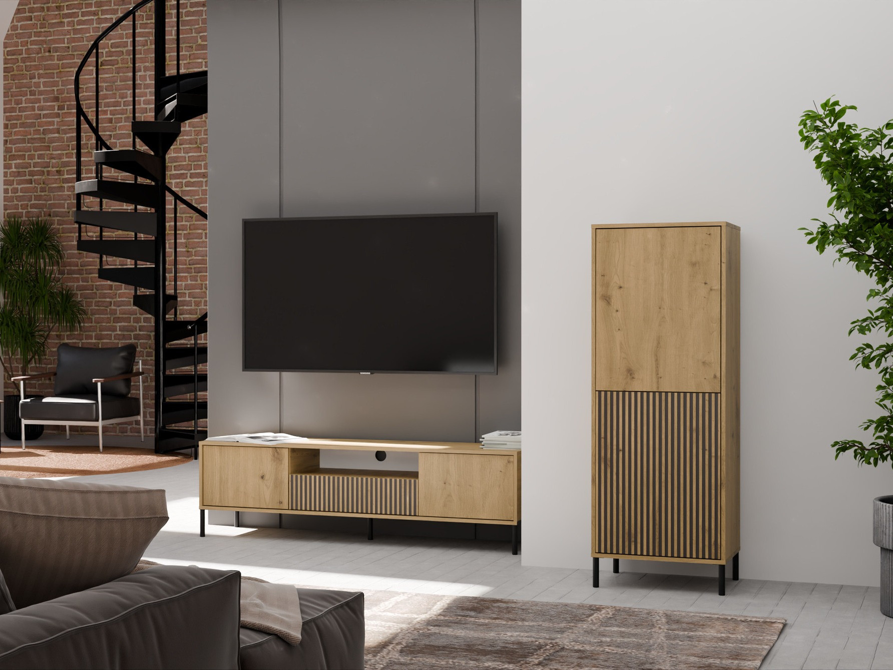 Plaukts Orlsone 103 (Artisan ozols + Melns)