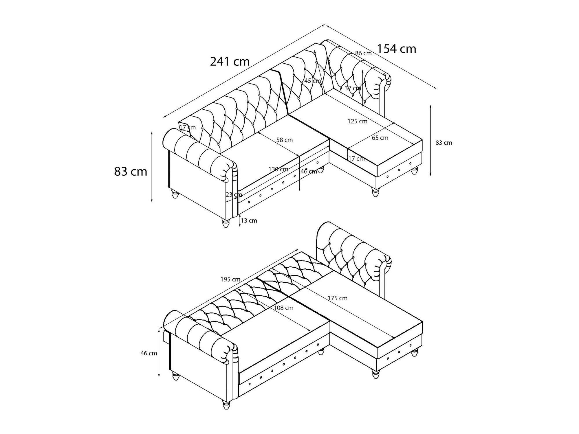 Stūra dīvāns Tulsa 677 (Antracīts)