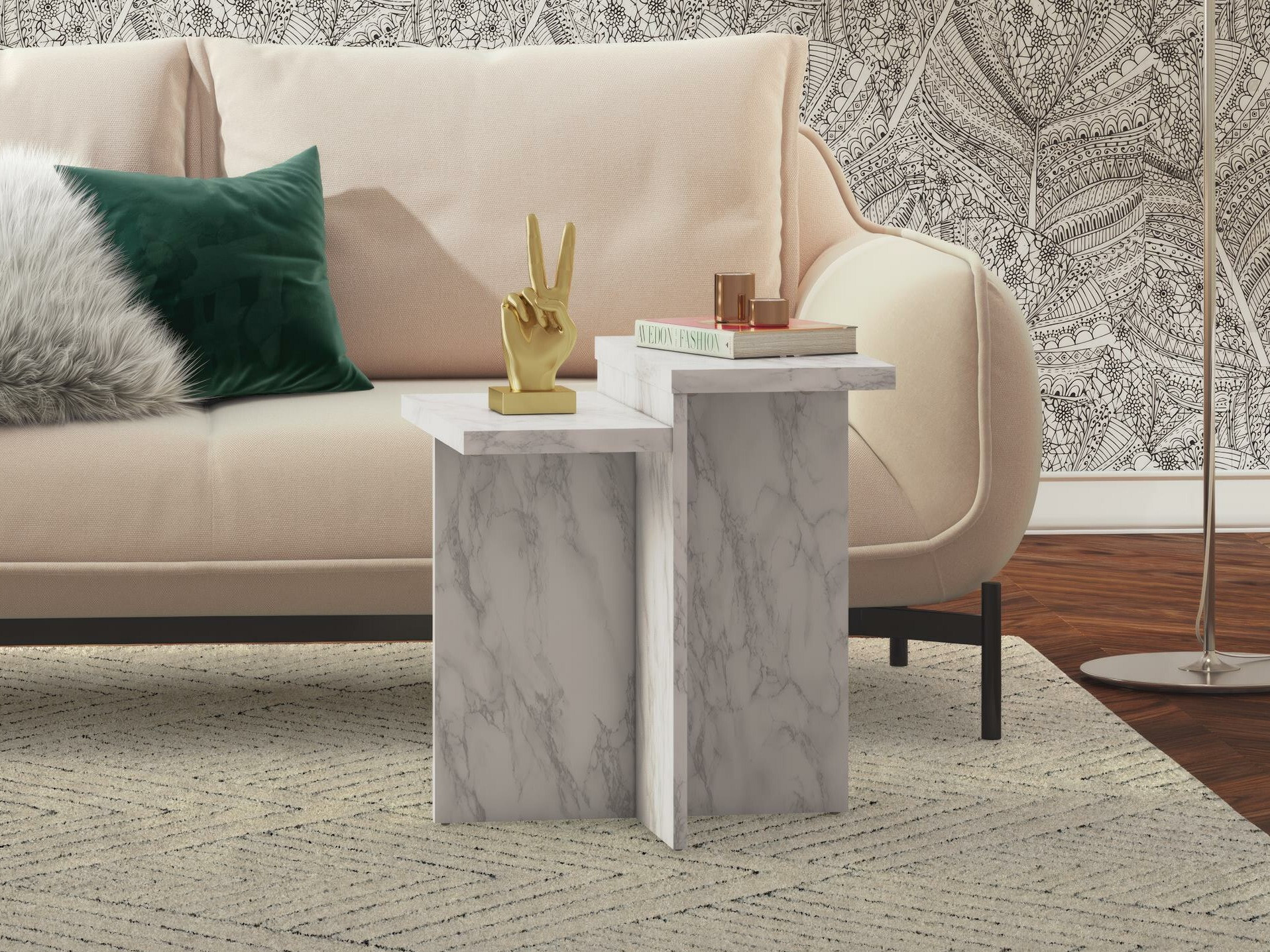 Журнальный столик CosmoLiving by Cosmopolitan 169 (Белый мрамор)